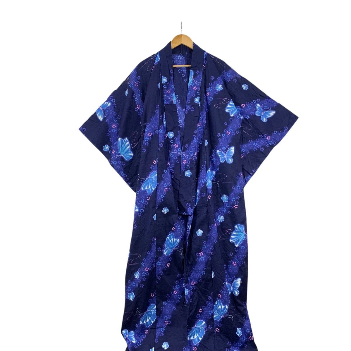 Vintage Vintage 70s KIMONO BUTTERFLY JAPAN Traditional AOP Robe Coat Size XXL / US 16-18 / IT 52-54 - 3 Thumbnail