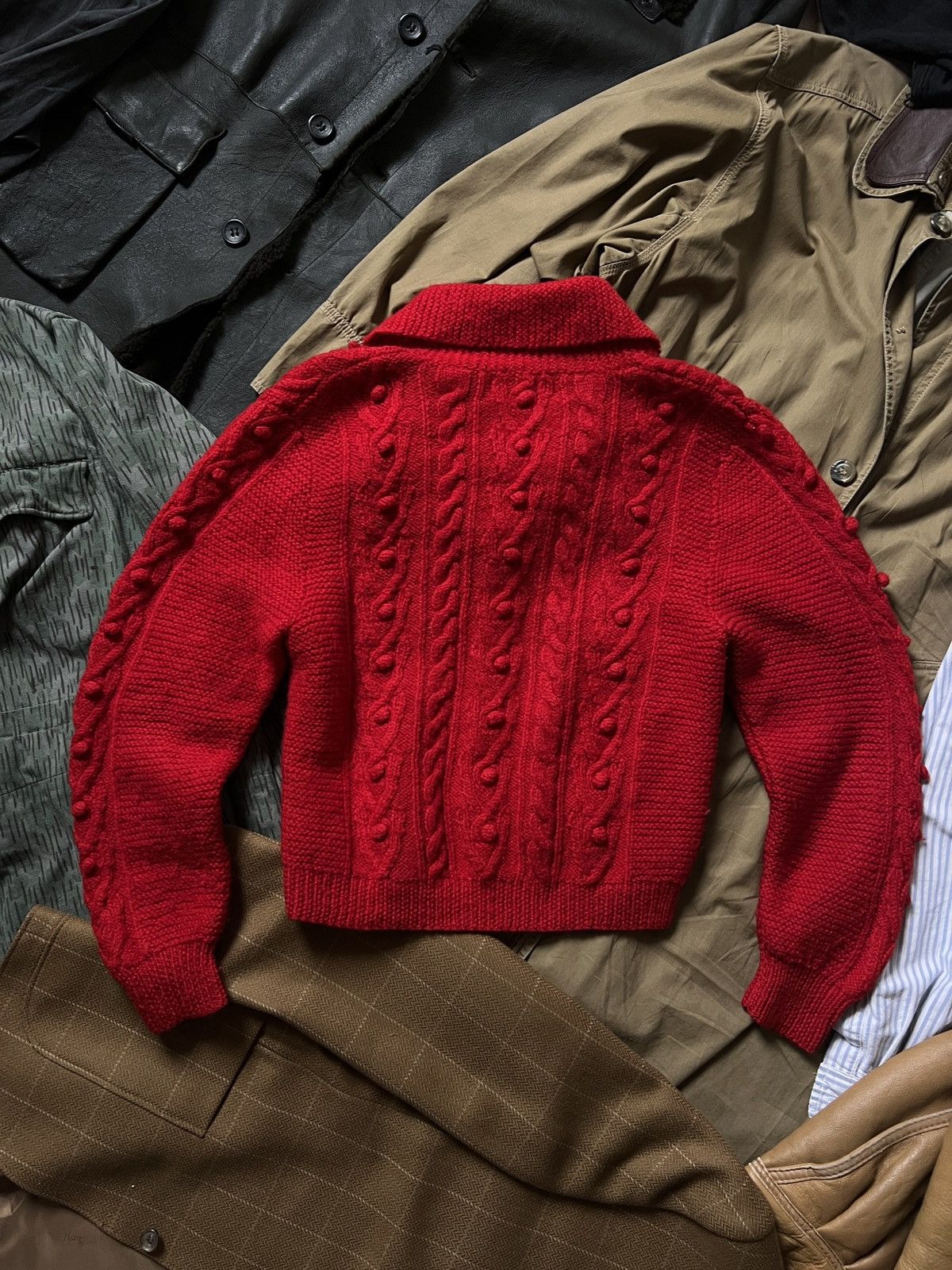 L.L. Bean Vintage Handknitted L.L. Bean Red Wool Cardigan Sweater Size M / US 6-8 / IT 42-44 - 6 Thumbnail