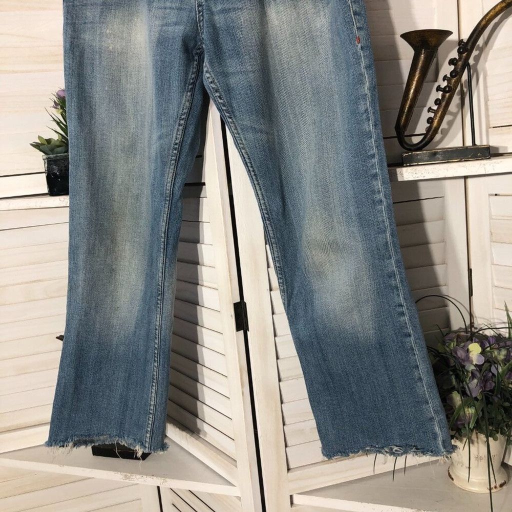 Vintage Y2K 70s style hippy jeans straight blue embroidered pocket 5 Size 28" / US 6 / IT 42 - 7 Thumbnail