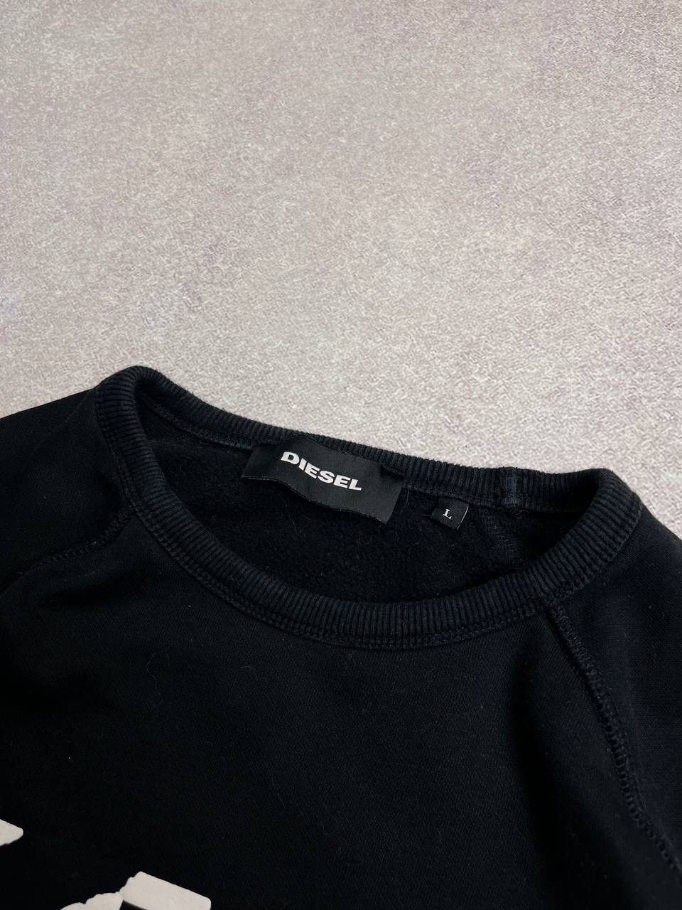 Diesel × Vintage VINTAGE DIESEL SPELLOUT BLACK BOXY SWEATSHIRT Y2K L Size US L / EU 52-54 / 3 - 3 Thumbnail