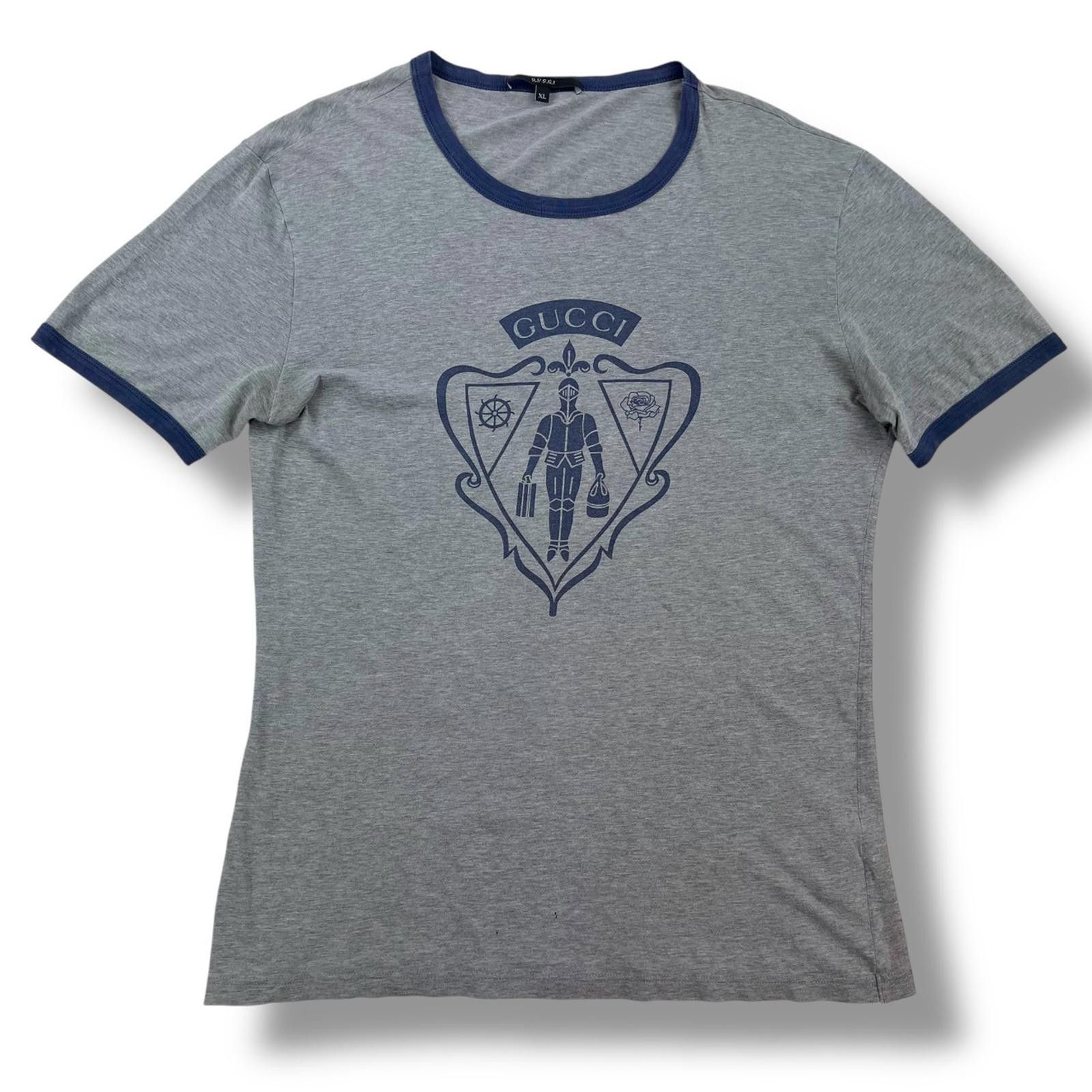 Gucci Gucci Crest Print Grey T Shirt Size US M / EU 48-50 / 2 - 2 Thumbnail