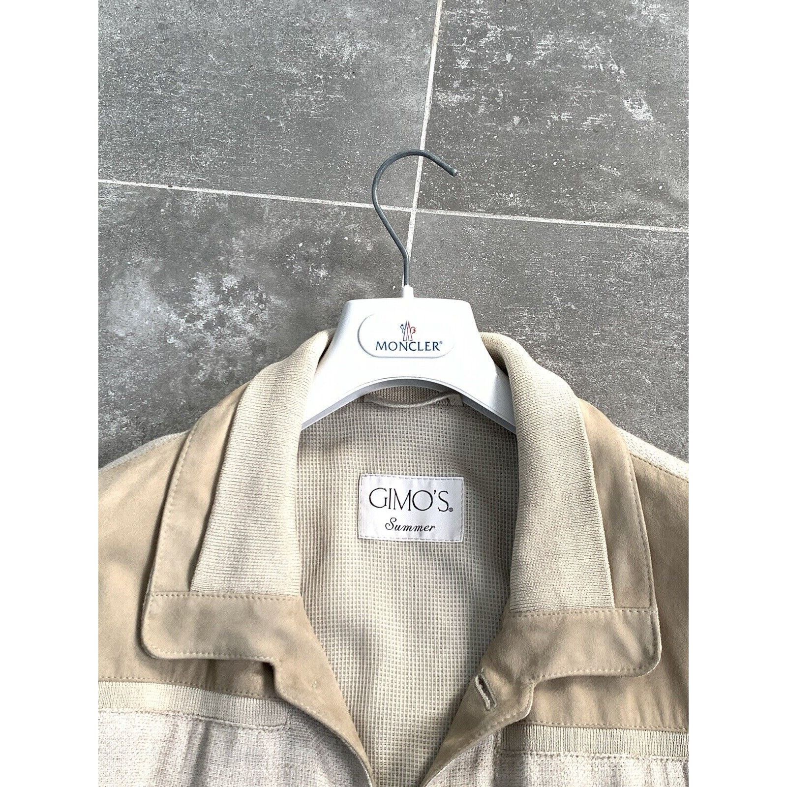 Gimo's × Vintage Men's GIMO'S SUEDE LINEN Bomber Jacket Coat EU 56 UK 46 XL Size US XXL / EU 58 / 5 - 8 Thumbnail