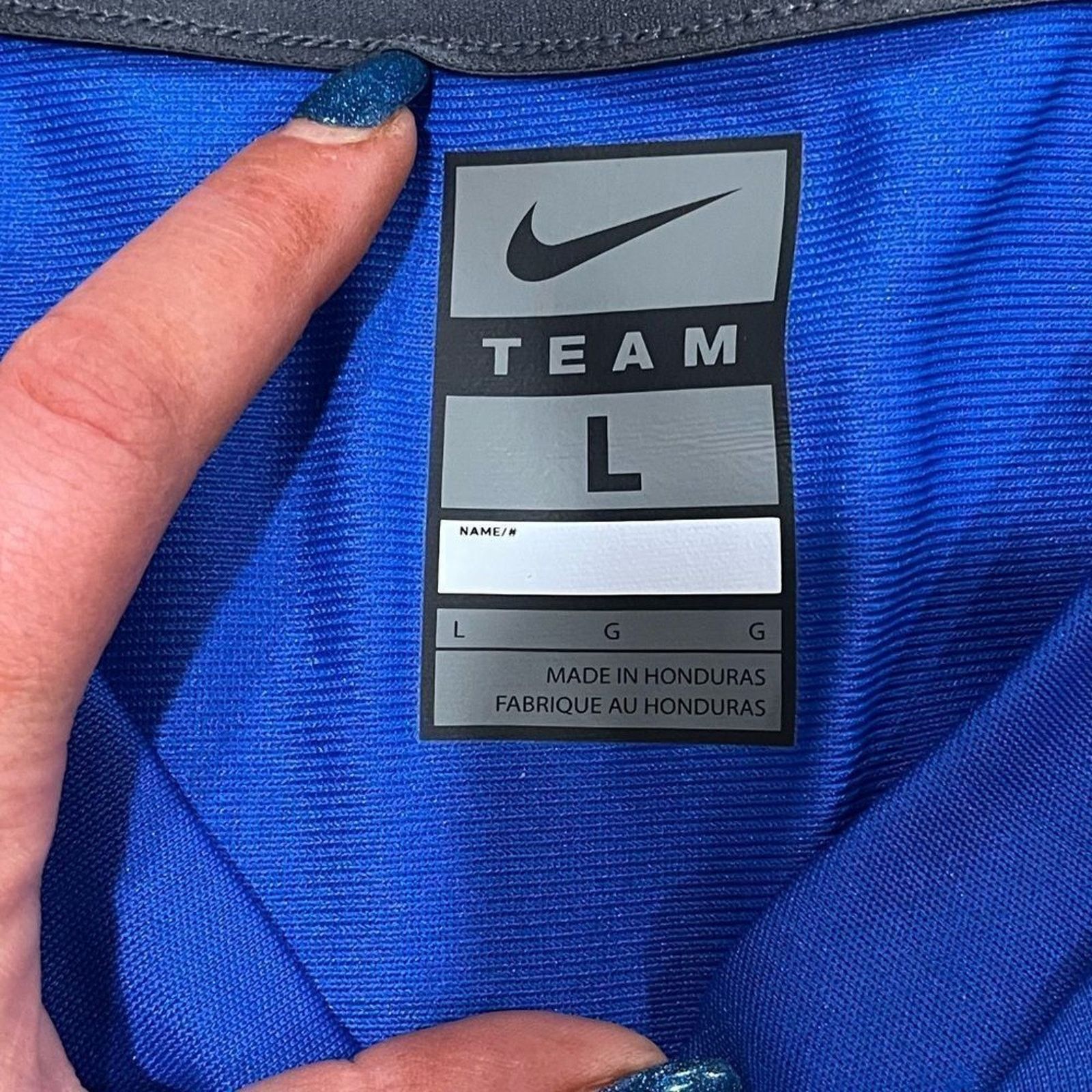 Nike NWOT Nike Team Jersey Short Sleeve V-Neck Blue Large Size US L / EU 52-54 / 3 - 4 Thumbnail