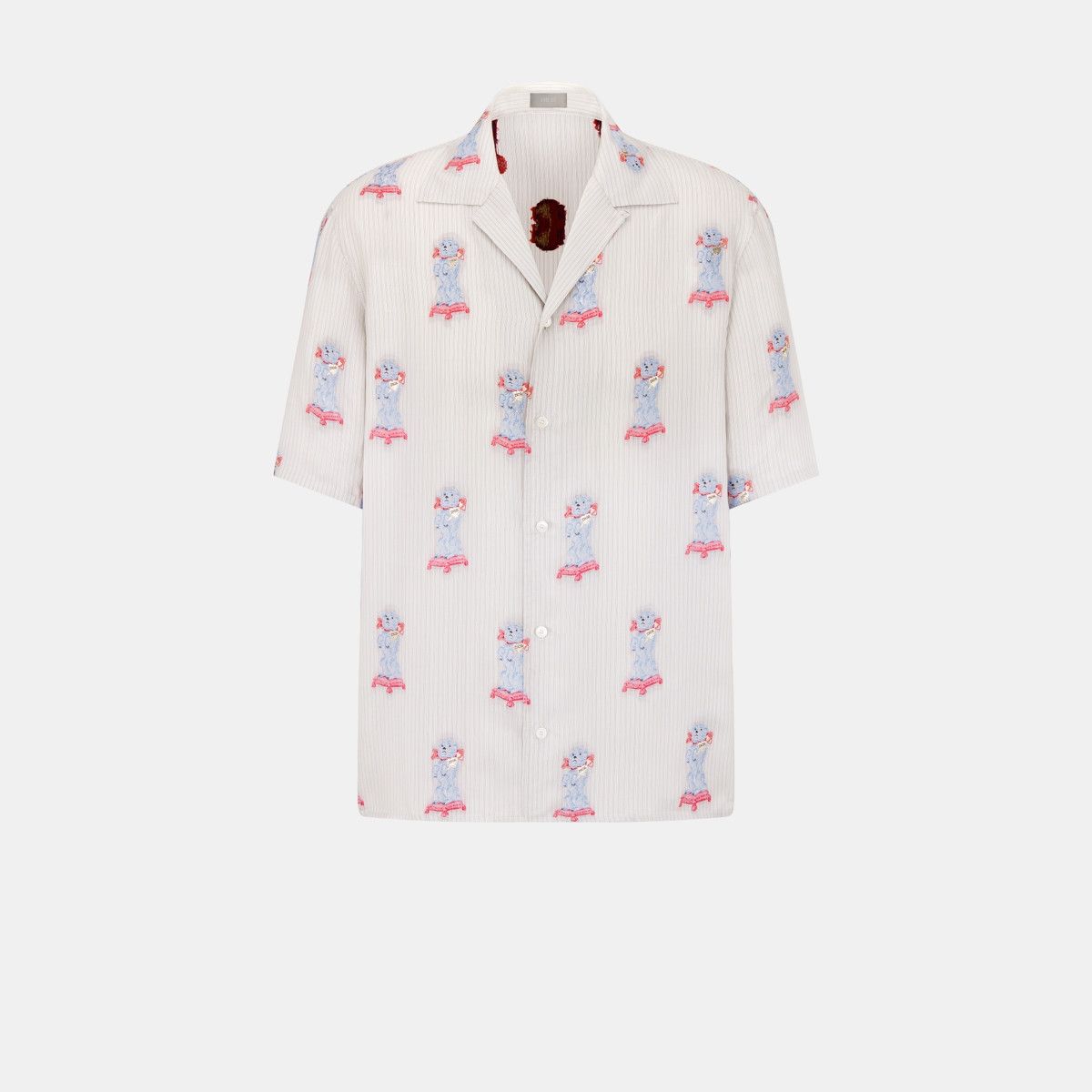 Dior o1bcso1str0226 Fluid Short-Sleeved Shirt in White Silk Size US S / EU 44-46 / 1 - 1 Thumbnail