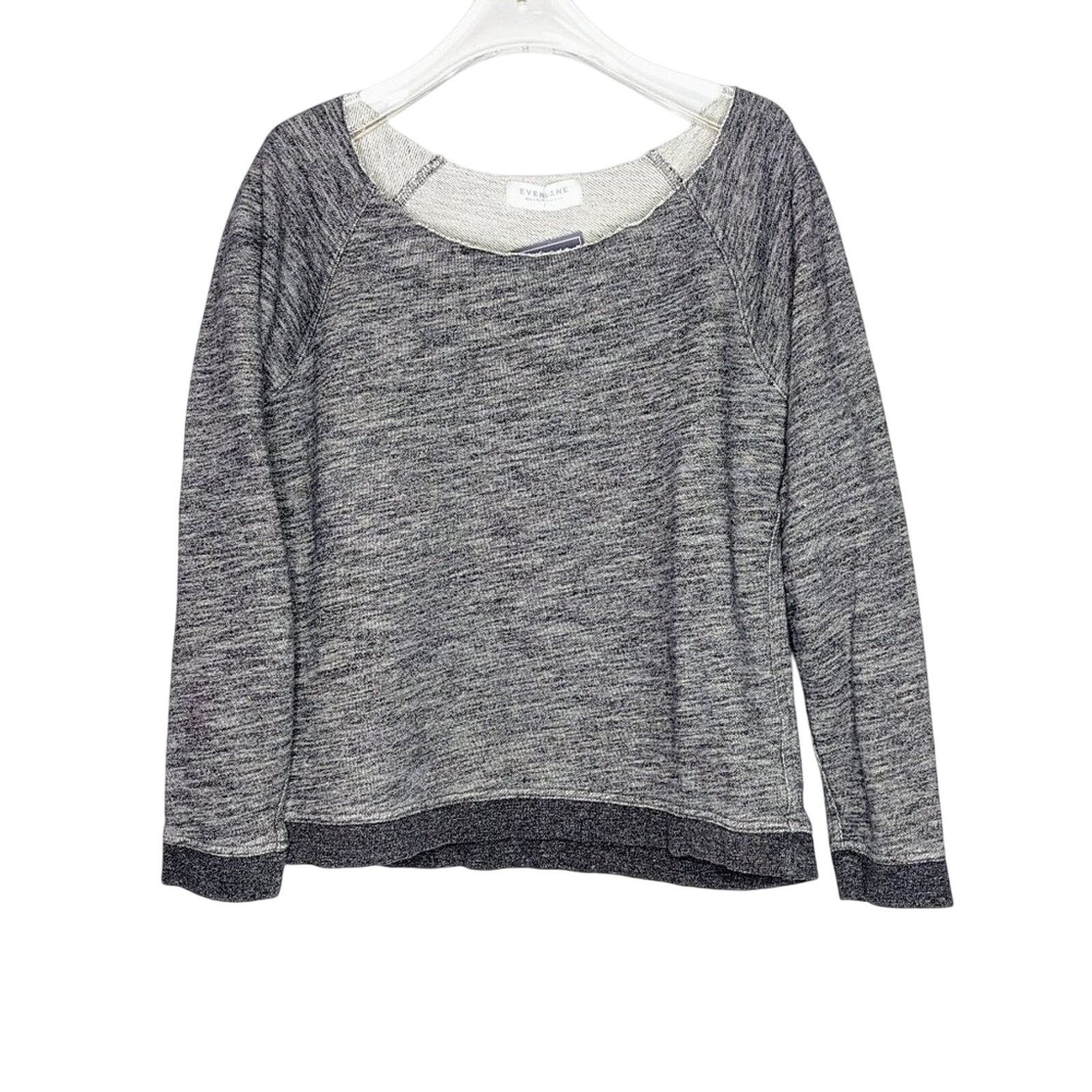 Everlane Everlane Gray Wide Neck Raw Edge Long Sleeve Top Boxy Size S Size S / US 4 / IT 40 - 1 Thumbnail
