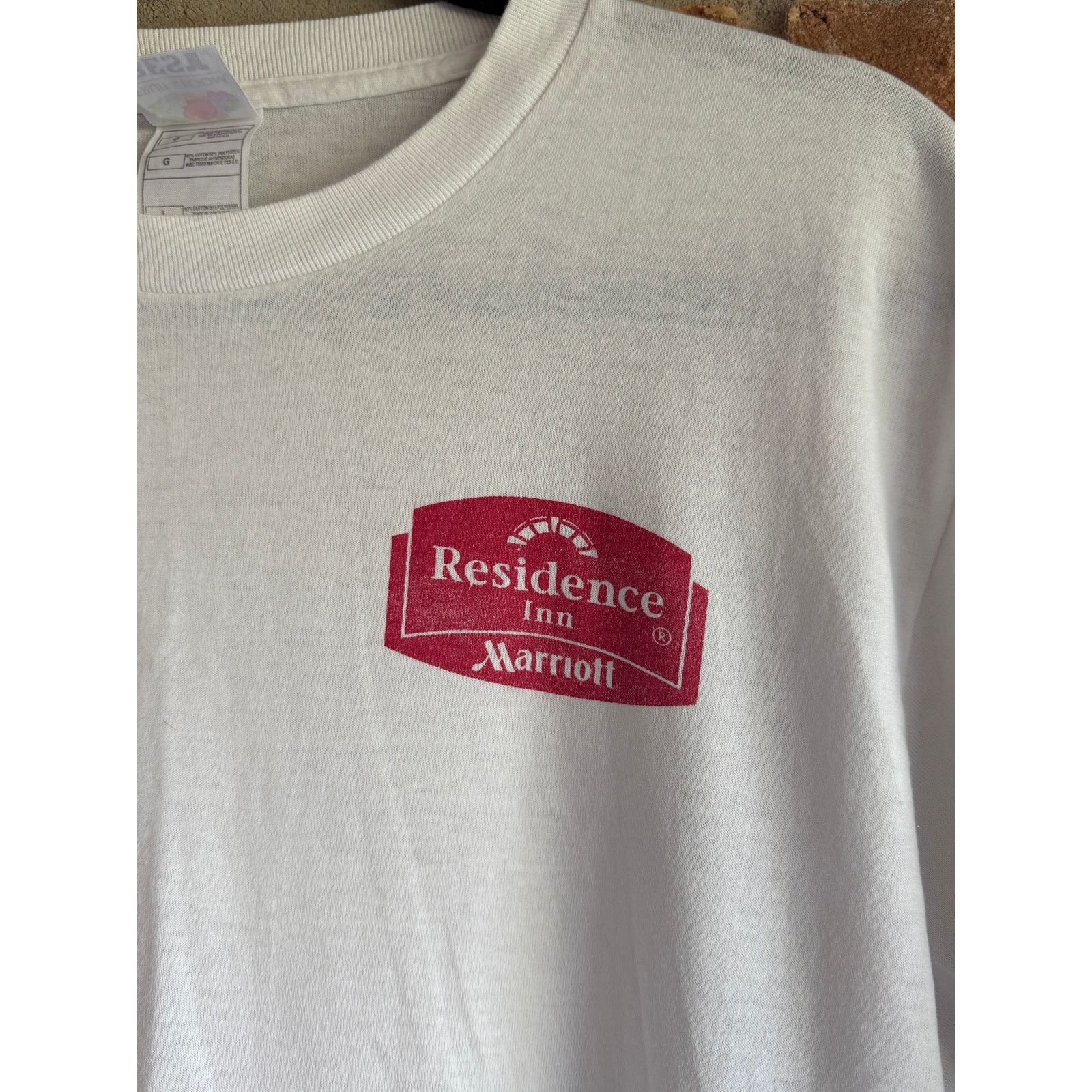 Fruit Of The Loom Vintage Marriott Residence Inn Promo Tee White Large Size US L / EU 52-54 / 3 - 2 Thumbnail