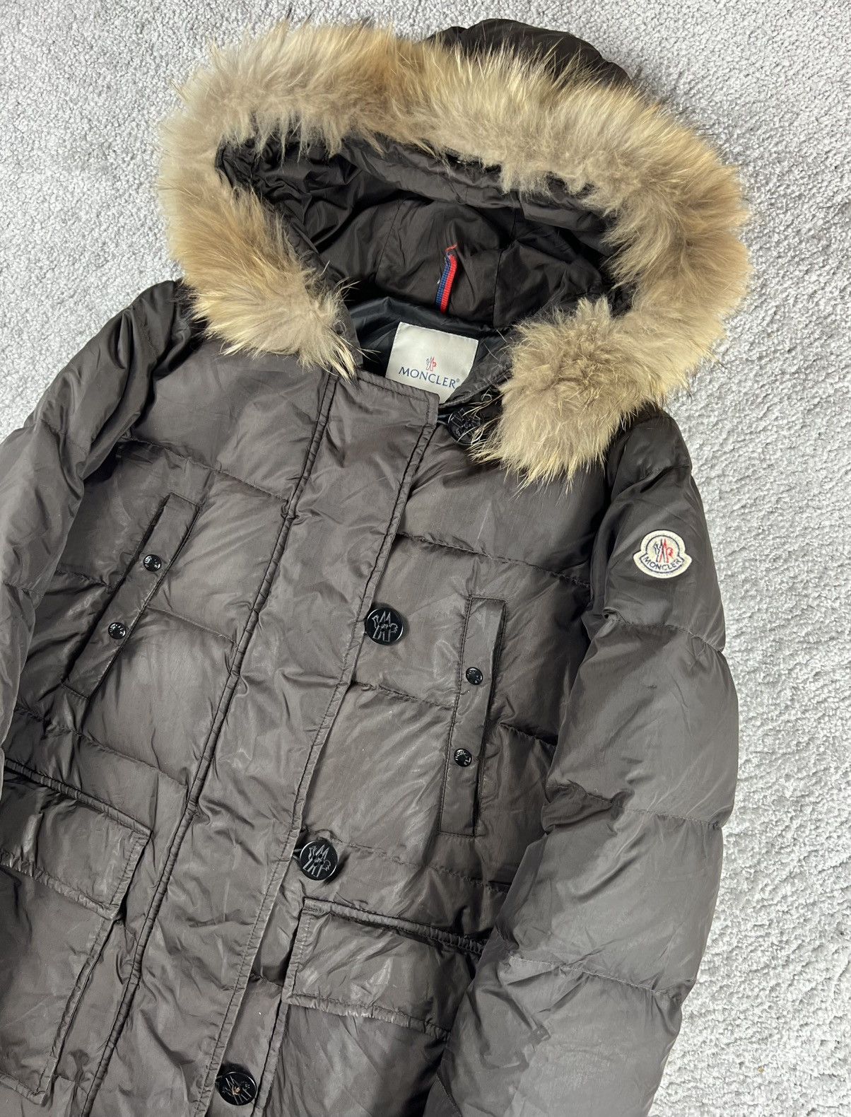 Moncler Moncler Fur Messina Brown Down Coat Size 2 Size M / US 6-8 / IT 42-44 - 2 Thumbnail