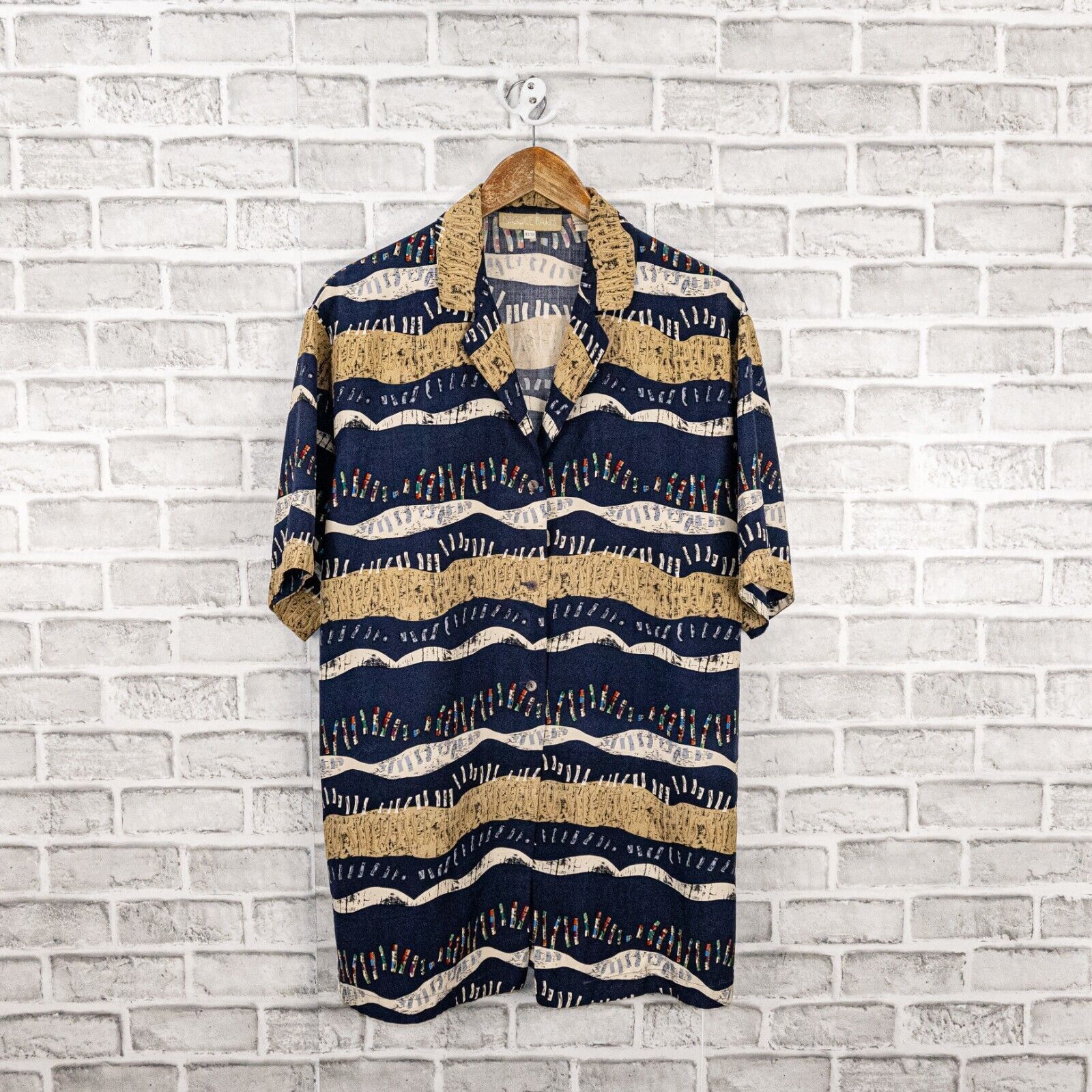 Nicole Farhi NICOLE FARHI 100% Silk Button up Blouse Navy Multi Print Size XL / US 12-14 / IT 48-50 - 1 Thumbnail