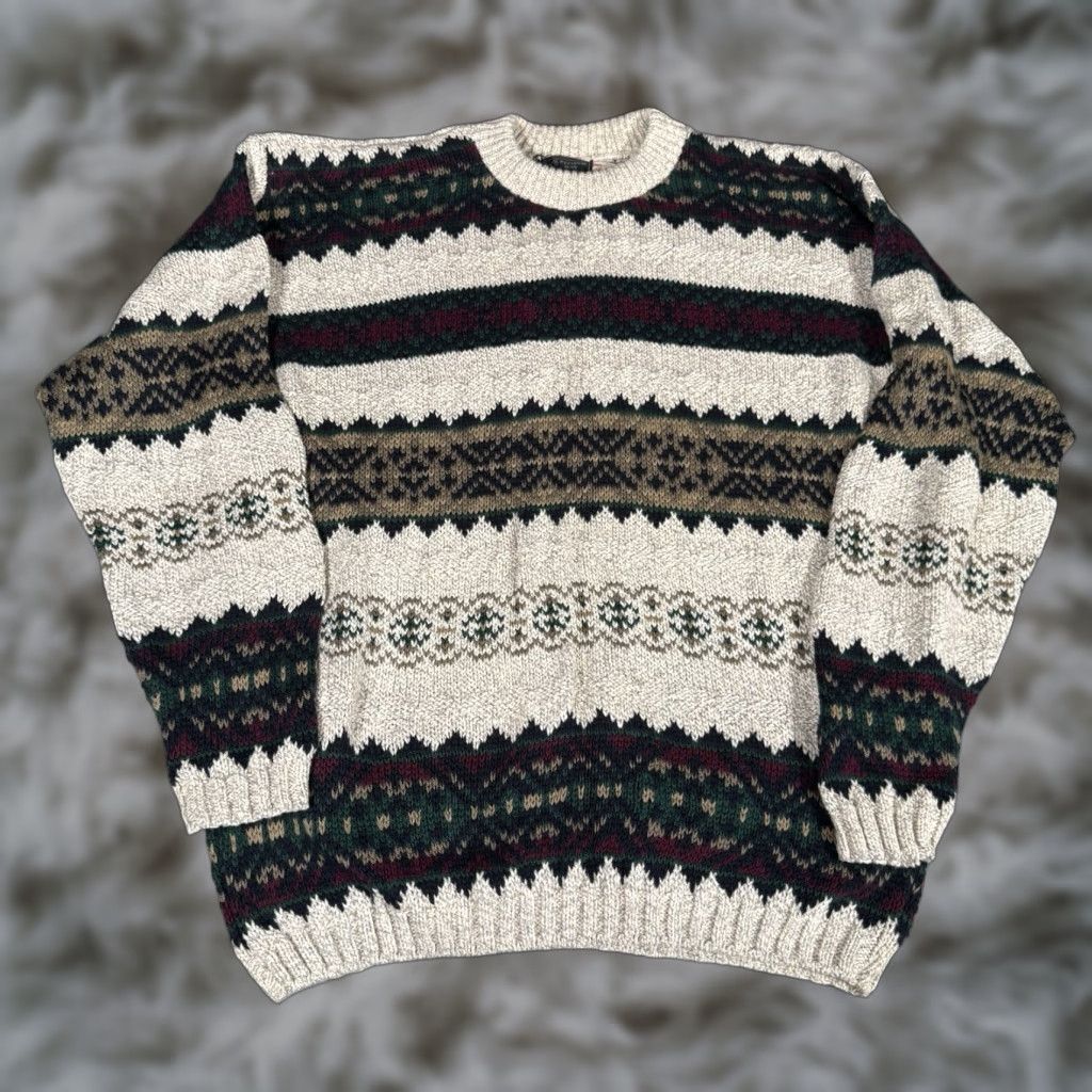 Vintage VINTAGE Peconic Bay Traders Sweater Mens LT Tall Striped Cotton Made In USA Size US L / EU 52-54 / 3 - 1 Thumbnail