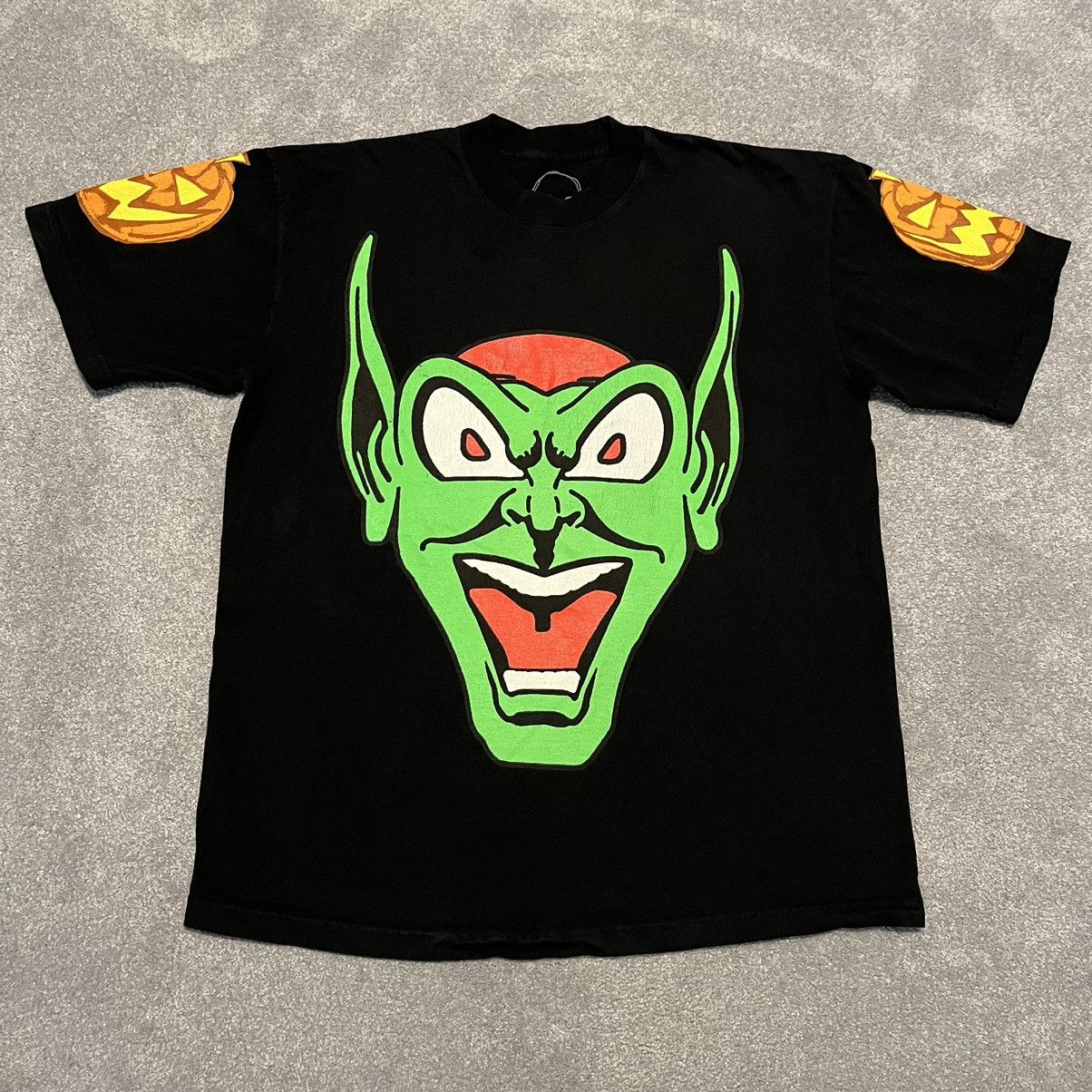 Pre-owned Asspizza Goblin 50 States Tour Big Print Graphic Logo Tee In Black Green
