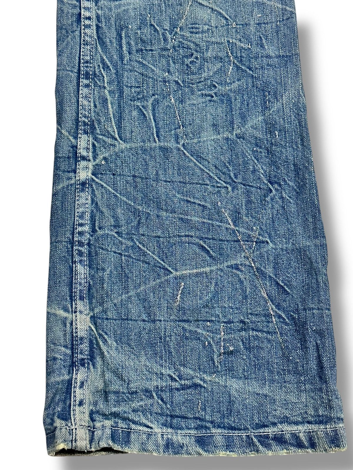 Japanese Brand Nylaus Vintage Distressed With Baggy Wideleg & Thunder Wash Size US 33 - 11 Thumbnail