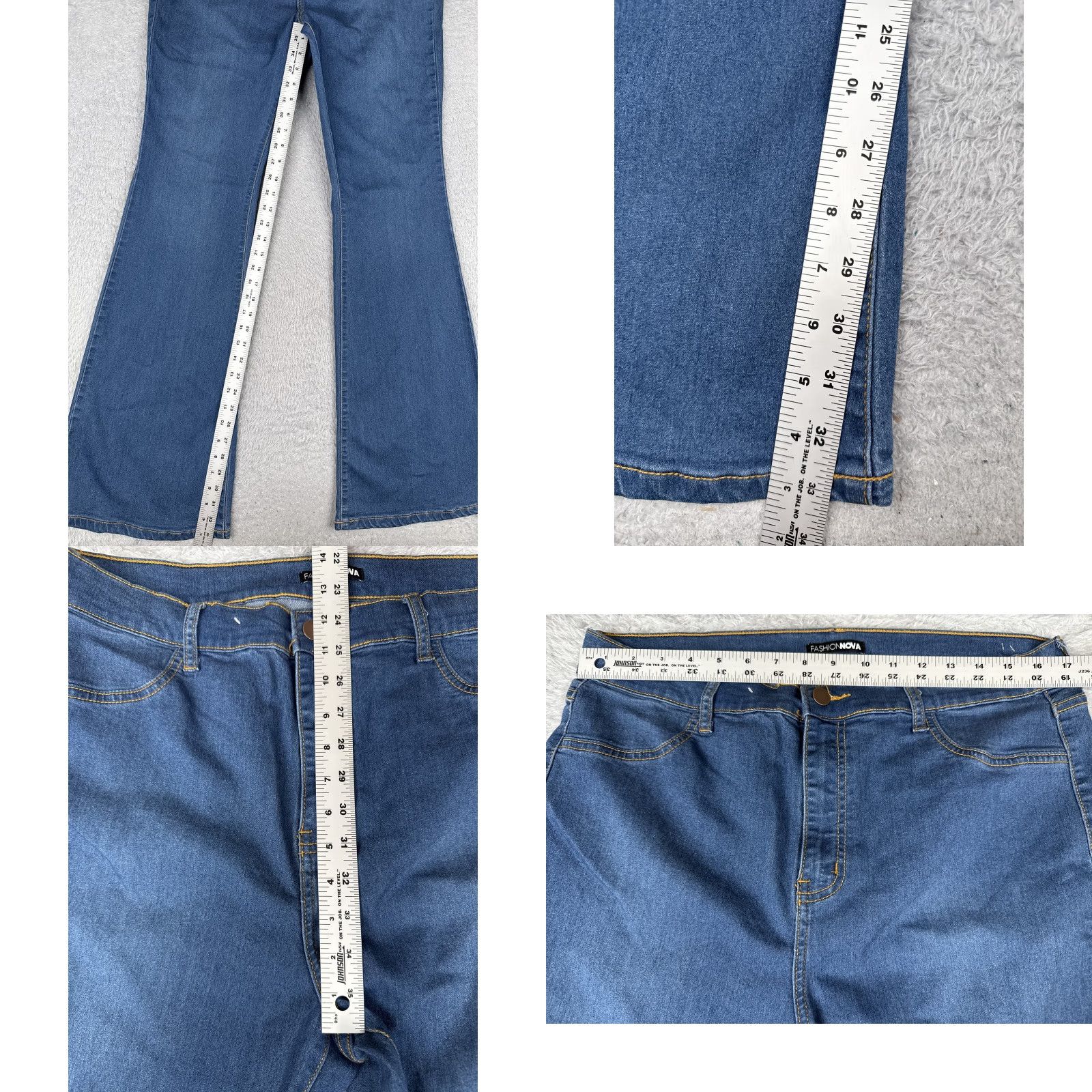Fashion Nova Fashion Nova Jeans Womens 16 Blue Flare High Rise Bootcut Denim Pants Jeans Size 38" / US 16 / IT 52 - 8 Thumbnail