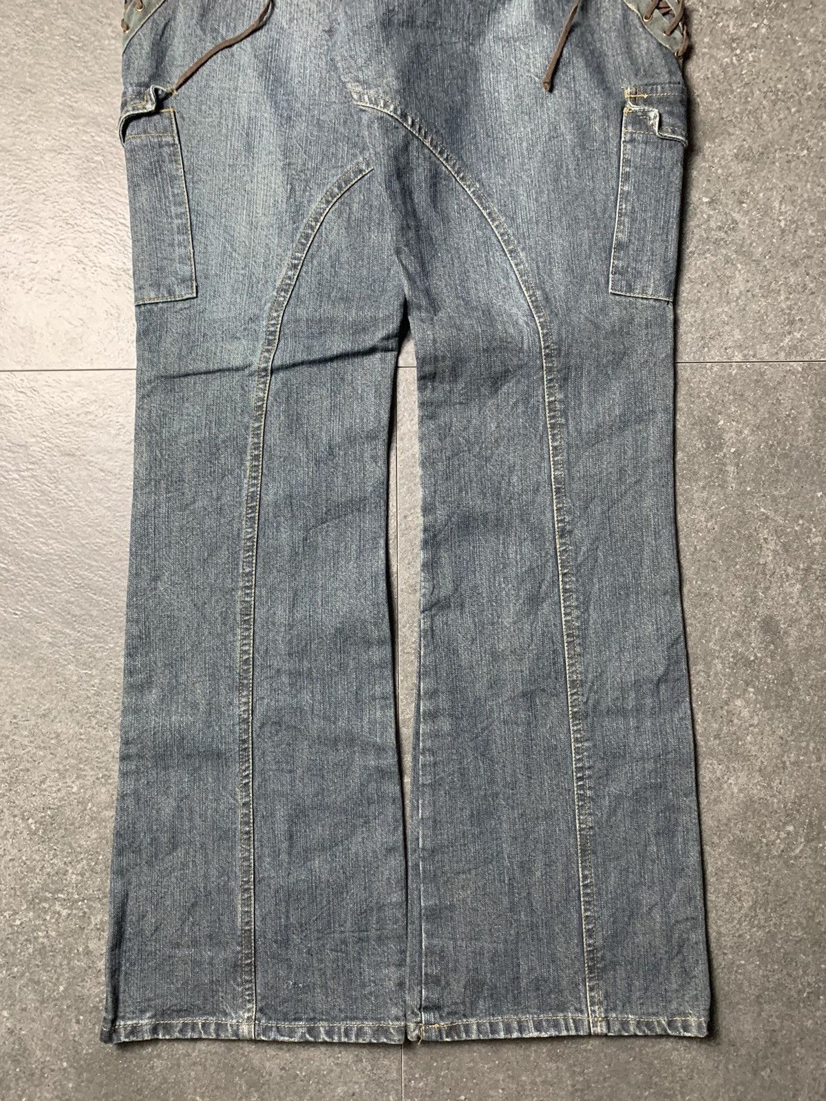 Japanese Brand 2000s In The Attic Homme Japan Lace Up Flared Jeans Size US 32 / EU 48 - 5 Thumbnail