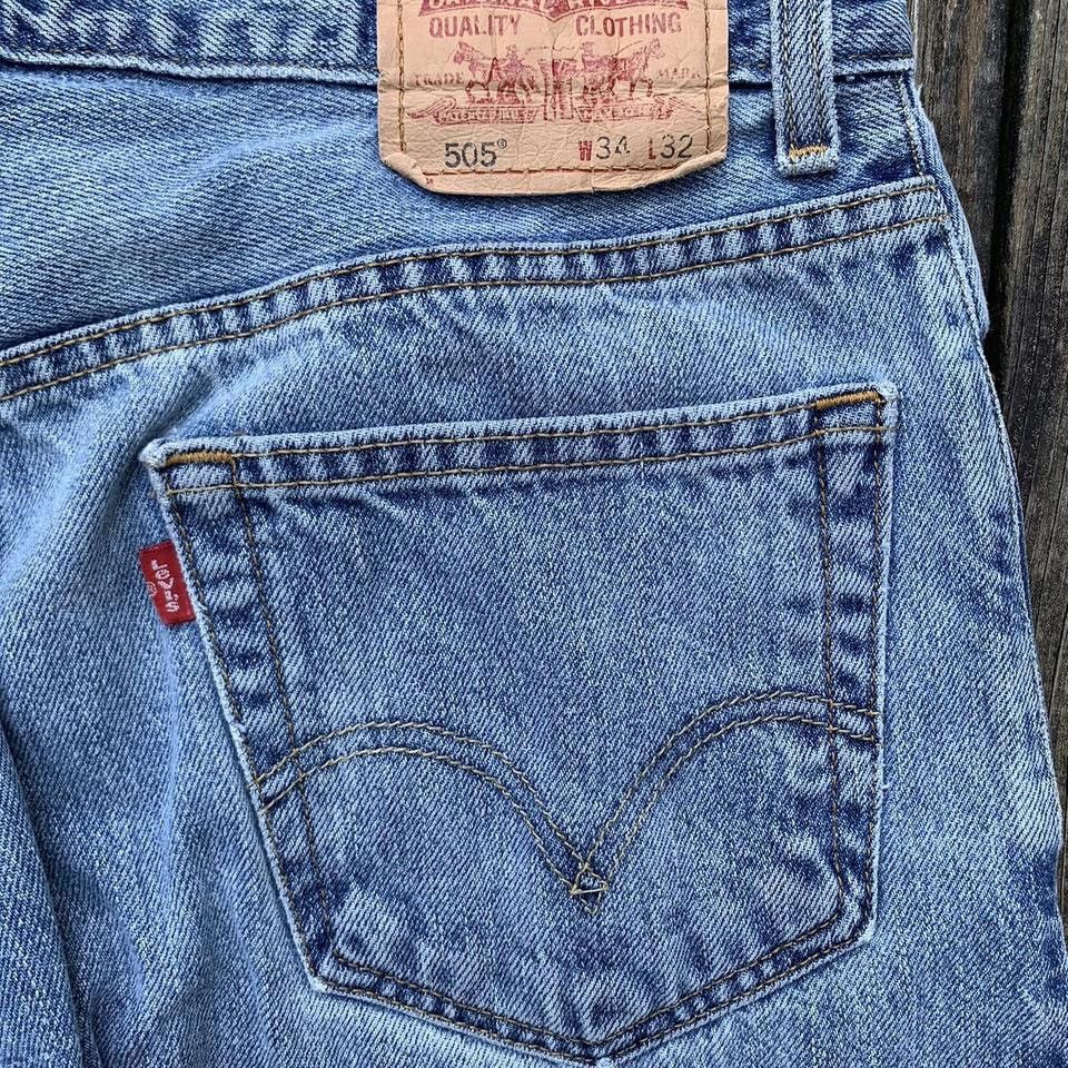 Levi's Vintage Clothing × Vintage Vintage Faded and Worn Light Blue 505 Levis Jeans Wide Legs Size US 34 / EU 50 - 6 Thumbnail