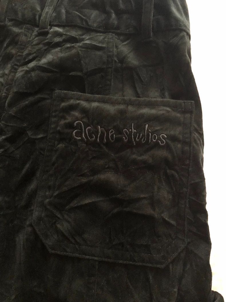 Acne Studios Acne Studios size:38 Black pleated velvet cargo pants Size US 38 / EU 54 - 5 Thumbnail