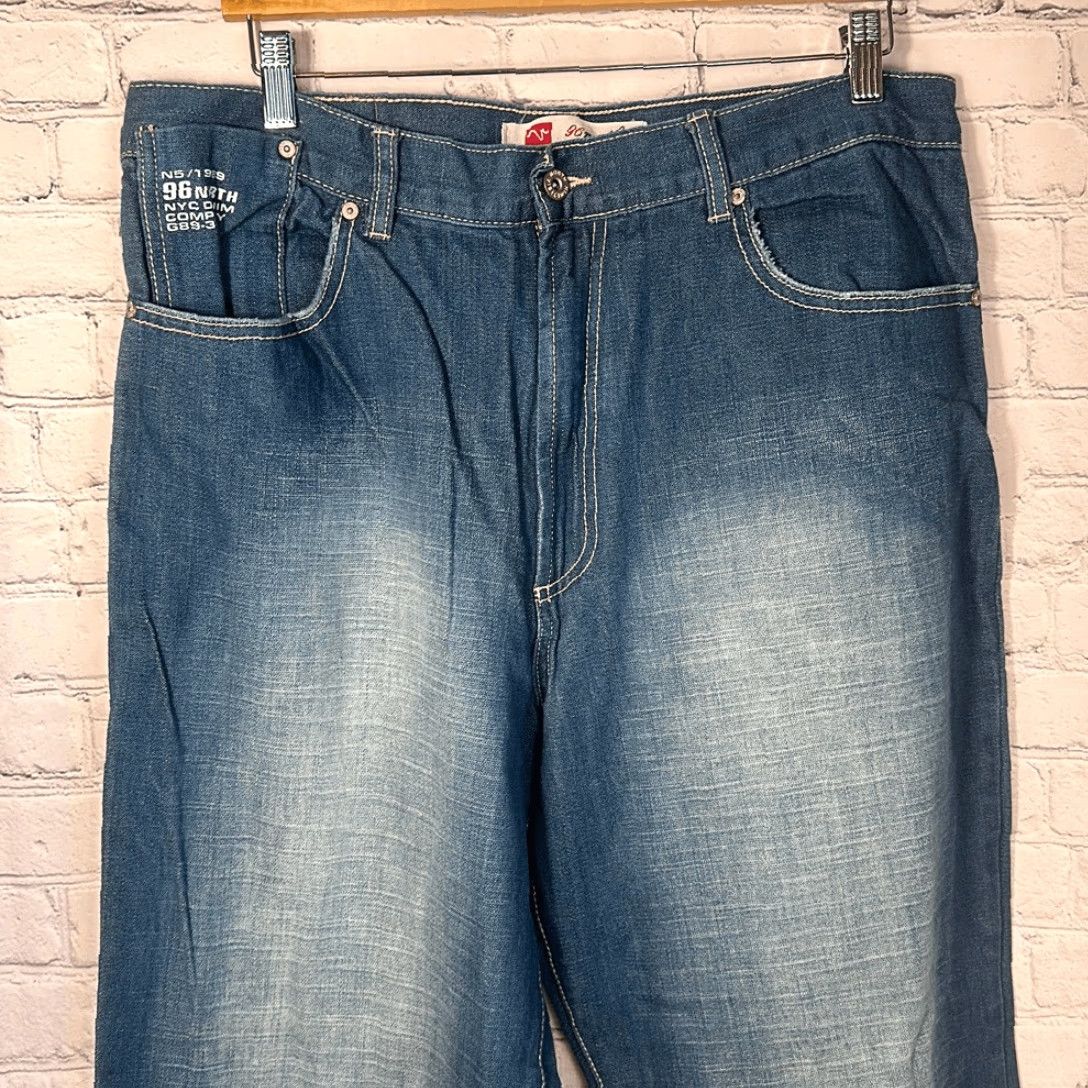 Vintage 96 North Baggy Loose Skater Jeans Jeans Men 36 Regular Cotton Blue 96 North Baggy Loose Skater Jeans Hip Hop 90s Mens Size US 36 / EU 52 - 6 Thumbnail