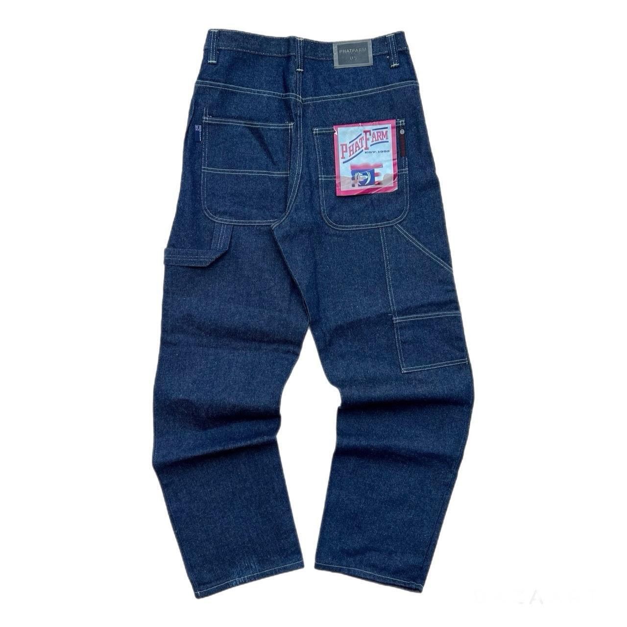 image of Jnco x Phat Farm Vintage Y2K Phat Farm Baggy Carpenter Jeans in Blue, Men's (Size 32)
