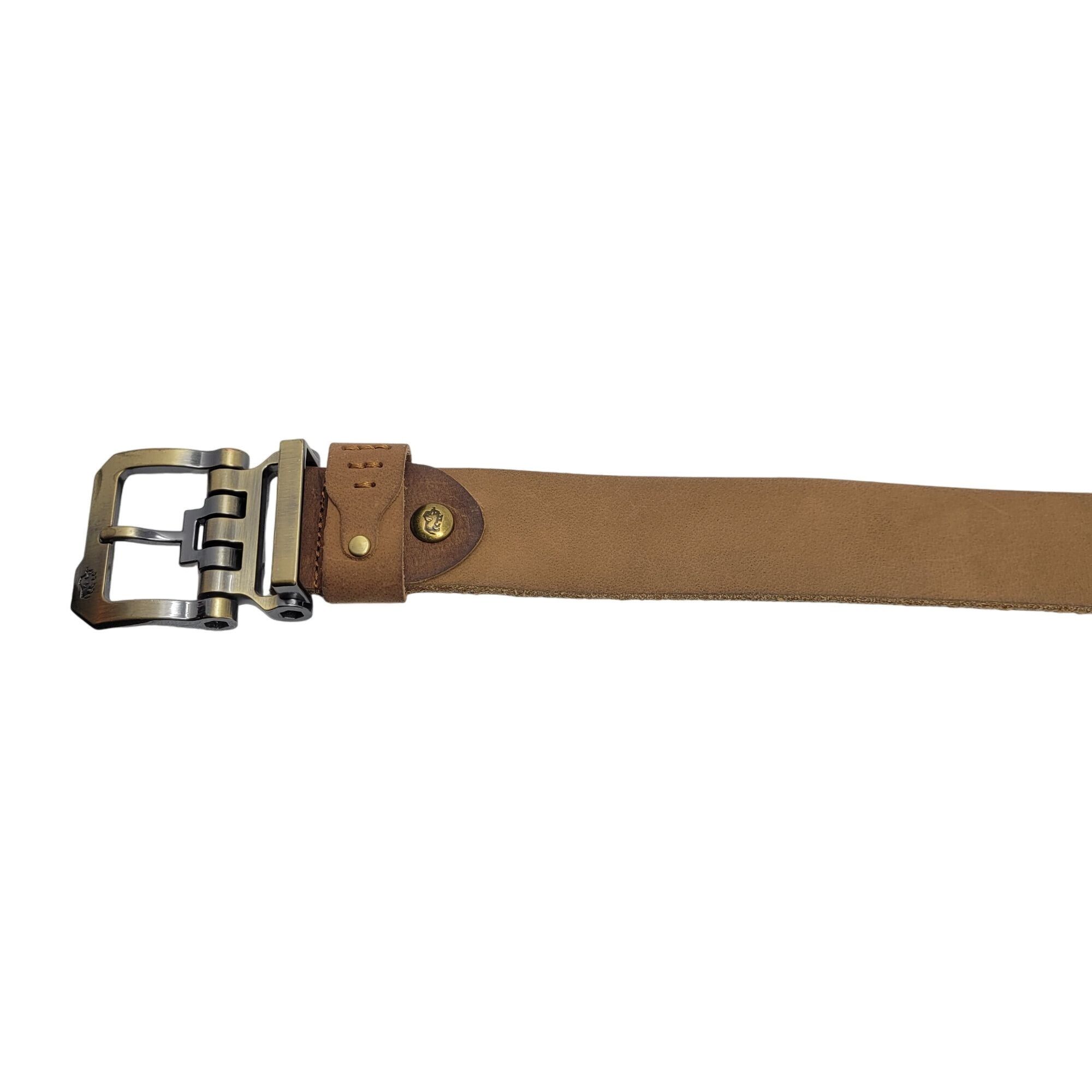 Other Bison Denim Camel Brown Genuine Leather Mens Belt Rugged Out Size 36 - 13 Thumbnail