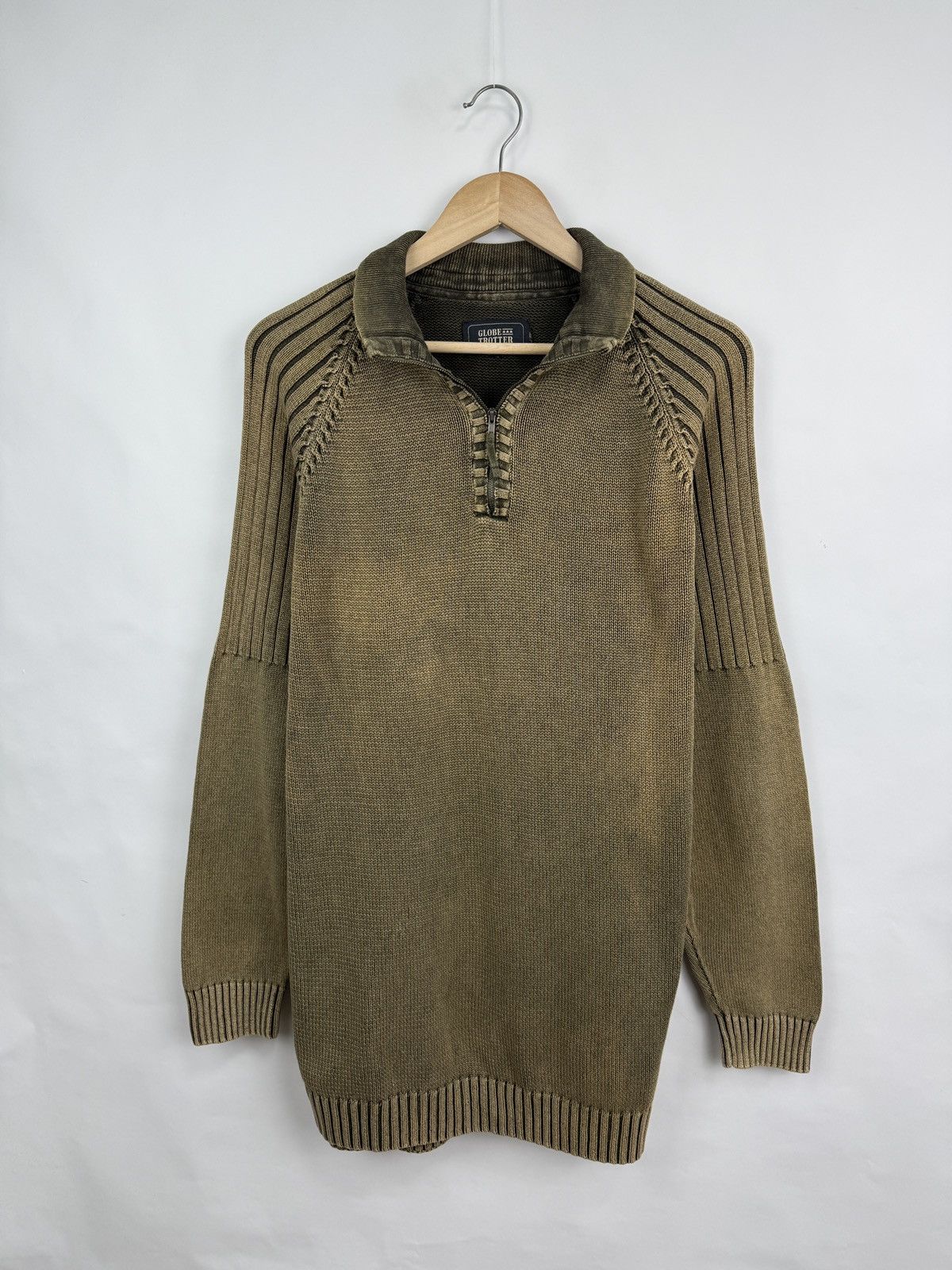 Globe-Trotter 🇺🇸Vtg 90s Globe Trotter Military Faded Sweaters Kapital Style Size US L / EU 52-54 / 3 - 4 Thumbnail