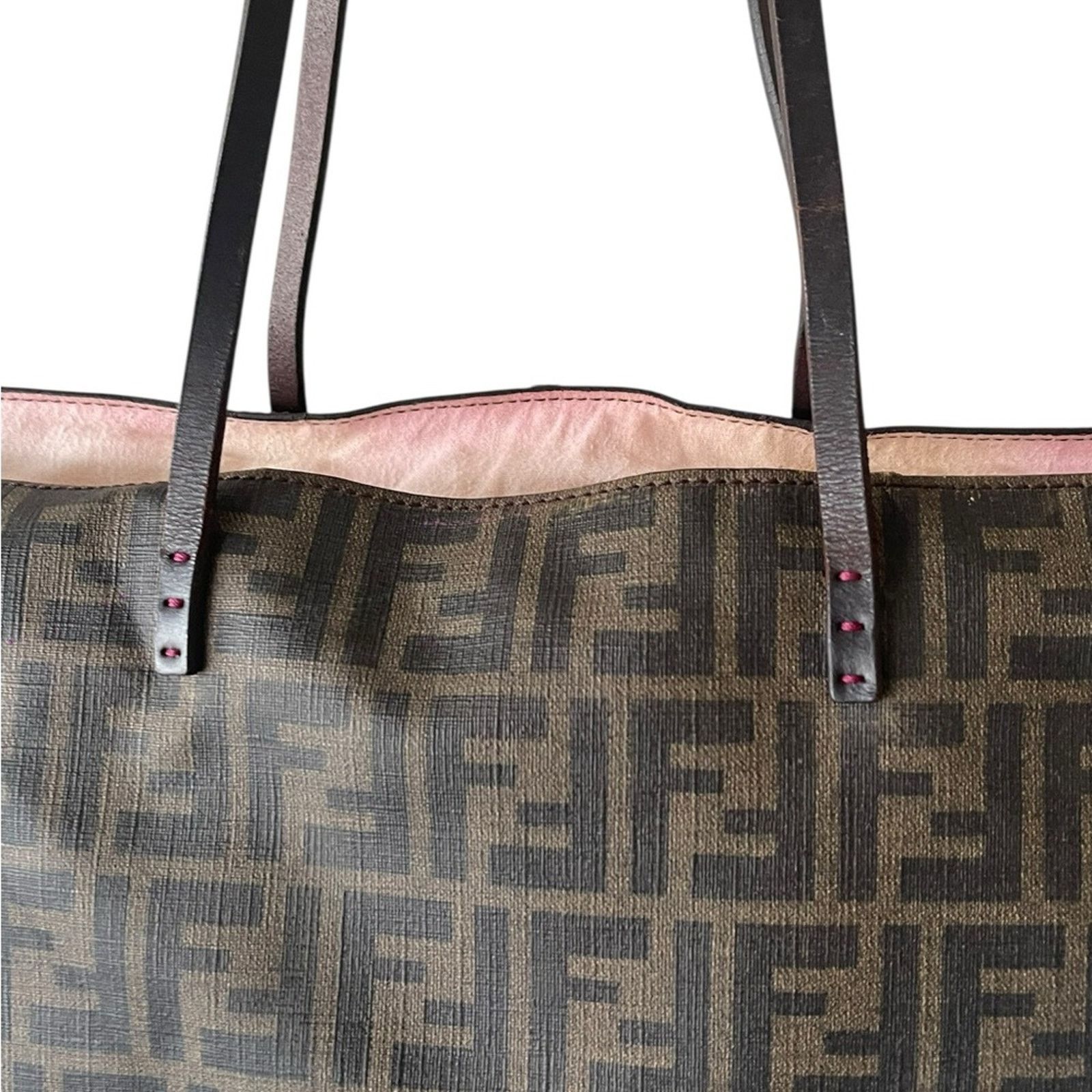 Fendi Fendi Tobacco Zucca Coated Canvas Large Roll Tote Size ONE SIZE - 2 Thumbnail