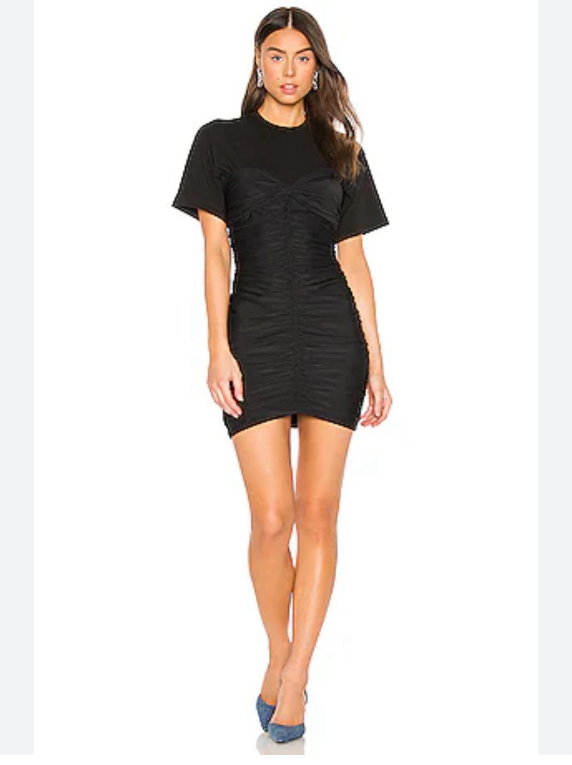 T by Alexander Wang T by Alexanderwang- Ruched Bodycon Black Mini Dress Size S / US 4 / IT 40 - 1 Thumbnail