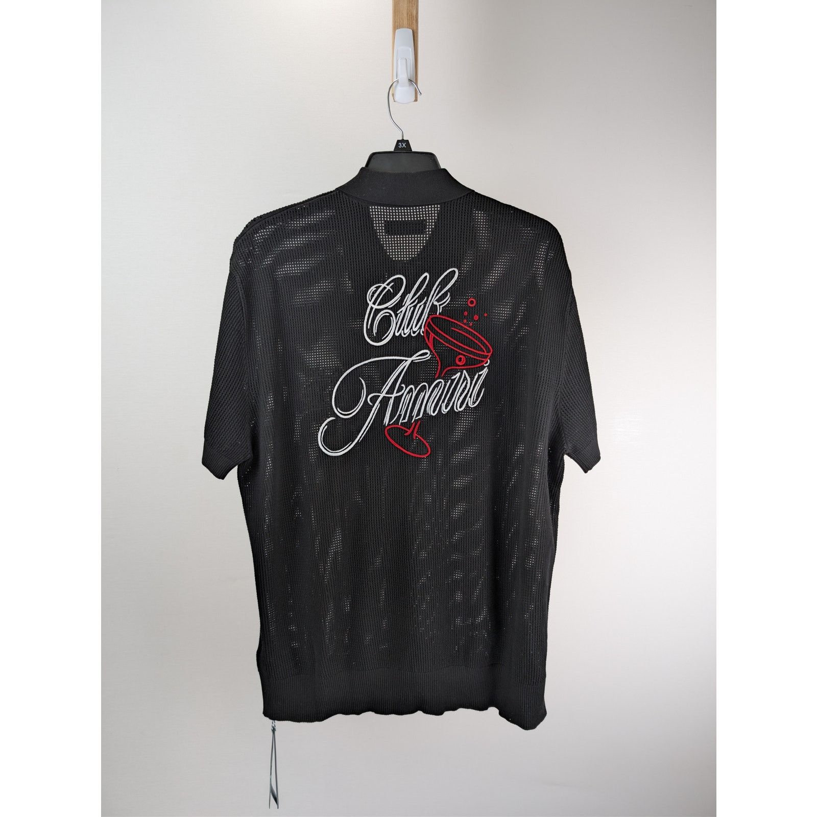 Amiri o1rshd1 Club Amiri Crochet Shirt T-Shirt in Black Size US XXL / EU 58 / 5 - 9 Thumbnail