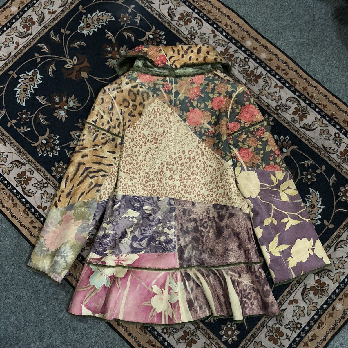 Japanese Brand Vintage Coat Pattern Lapis Suede Fur Bohemian Size L / US 10 / IT 46 - 10 Thumbnail