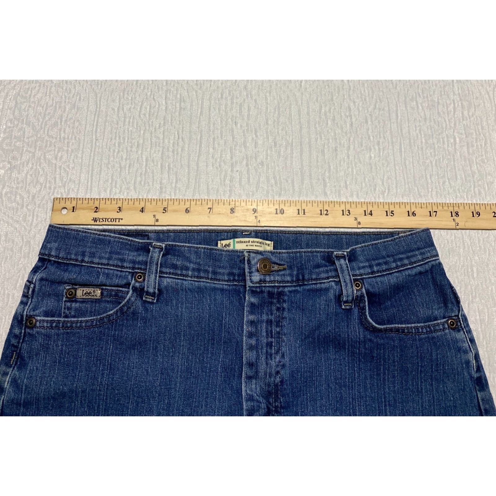 Lee Lee Women's Jeans Straight 14 Short Blue Relaxed Stretch Denim 5-Pocket Regular Rise High 90s Size 24" / US 00 / IT 34 - 7 Thumbnail