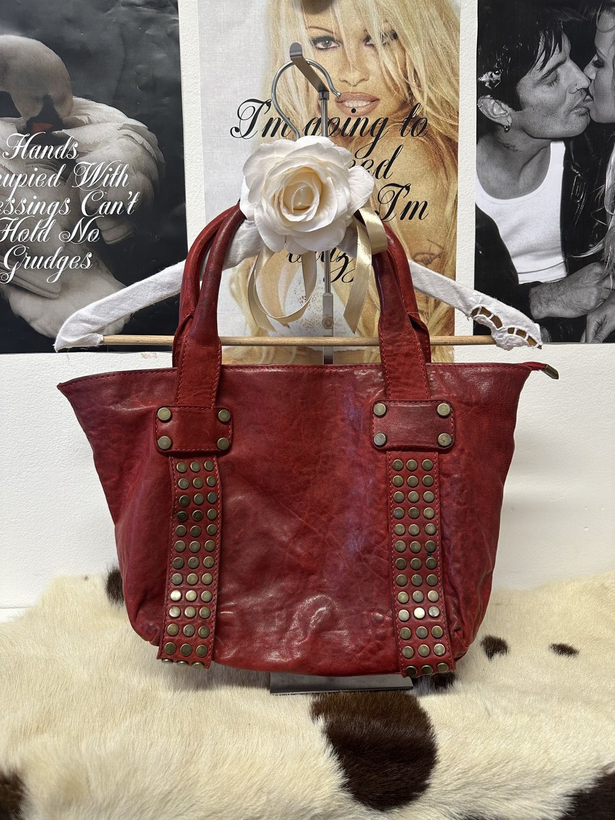 Vintage Vintage leather red handbag Size ONE SIZE - 4 Thumbnail