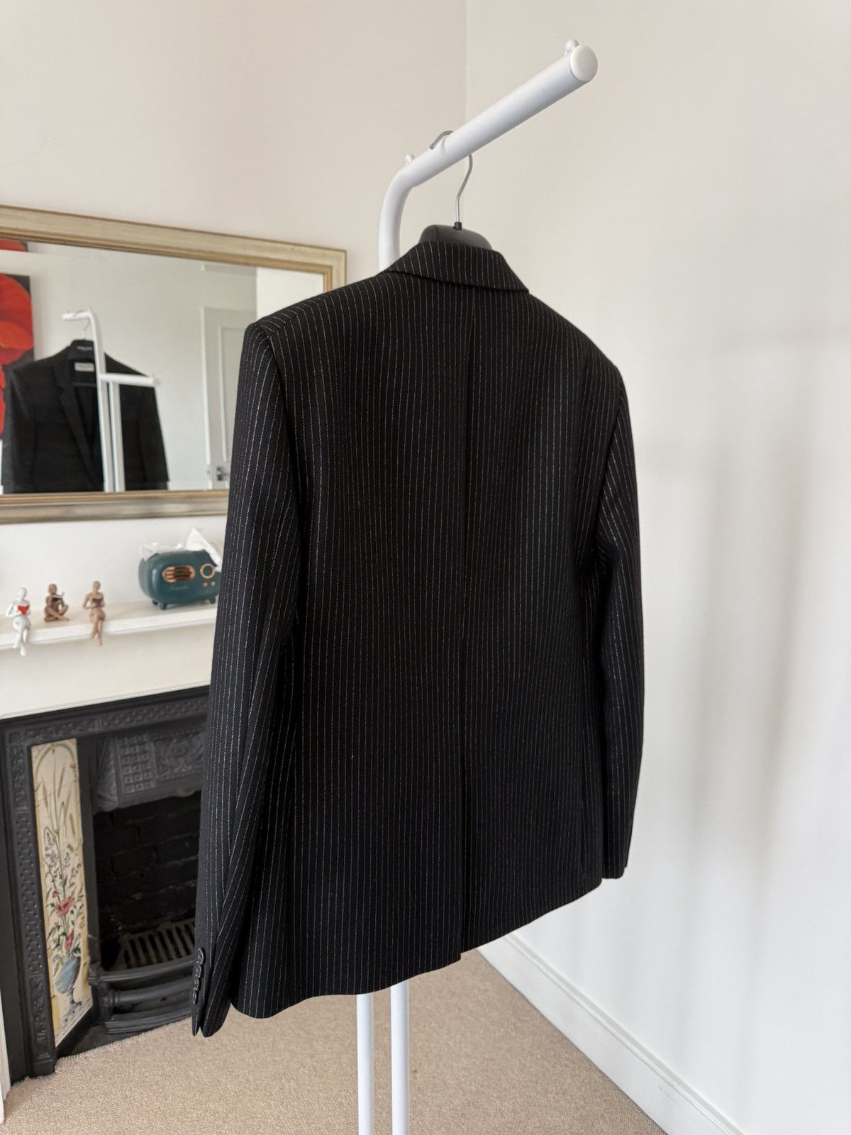 Saint Laurent Paris SS20 Saint Laurent Gold Threaded Pinstripe Blazer Jacket Size 50R - 7 Thumbnail