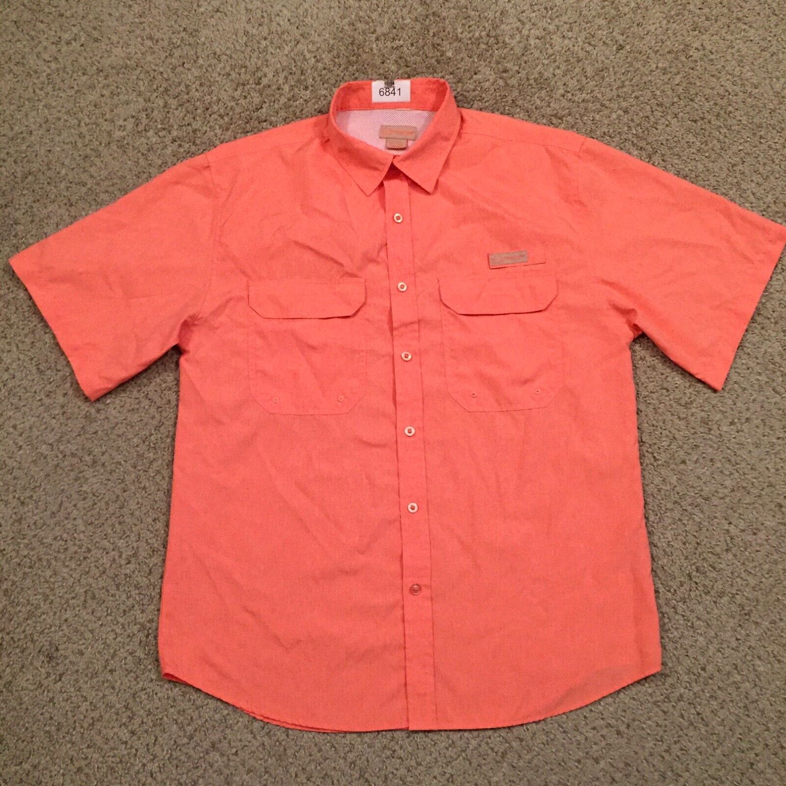 Realtree Real Tree Fishing Shirt Mens Large Pink Short Sleeve Button Up  Breathable