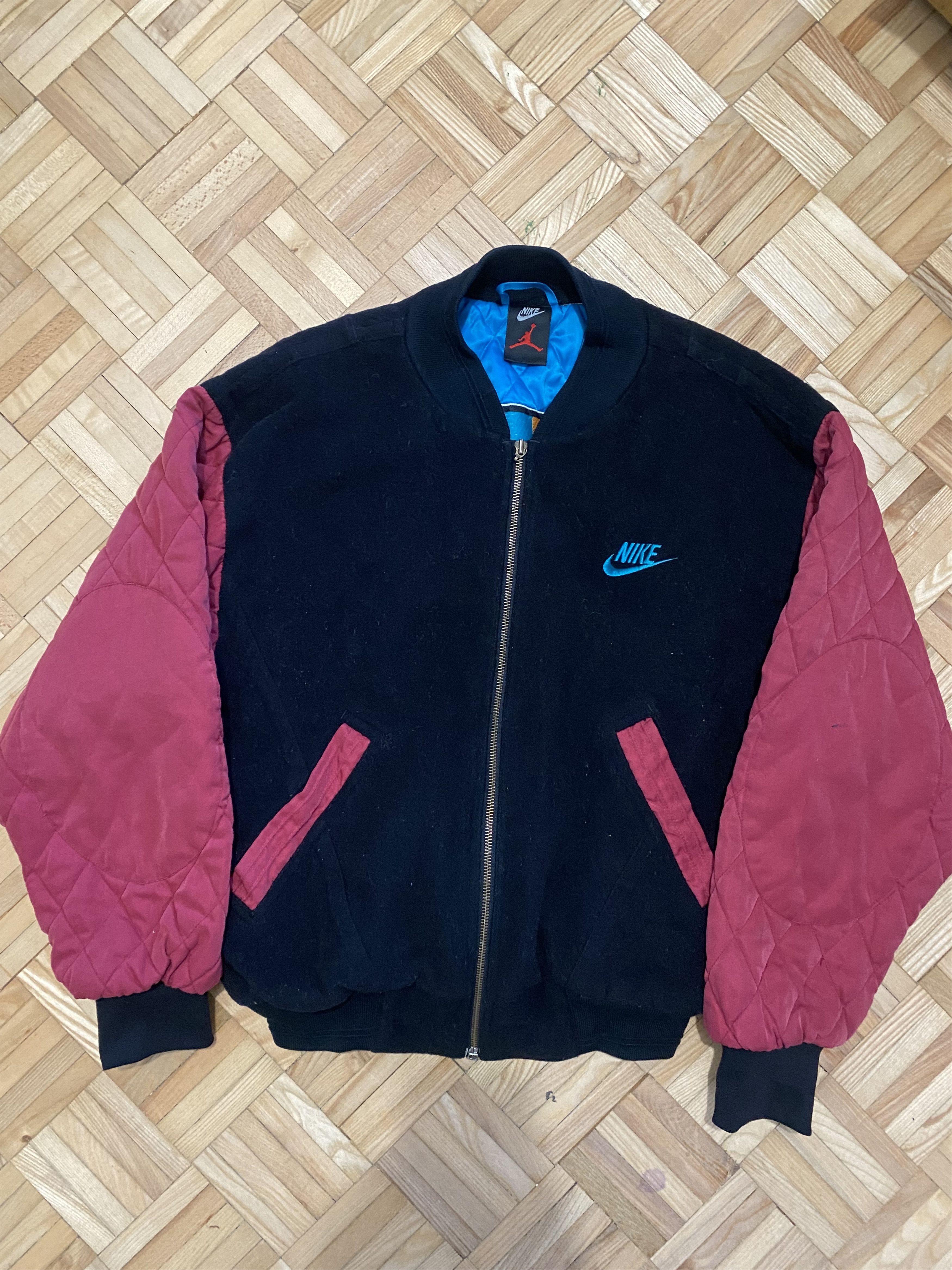 Nike Vintage 90s Jordan Nike wool bomber Size US M / EU 48-50 / 2 - 2 Thumbnail