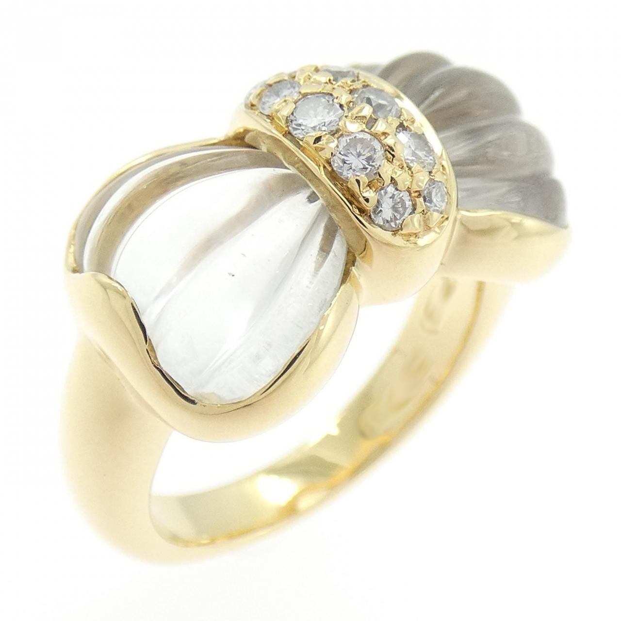 Other Boucheron Boucheron Rock Crystal Au750 Yellow Gold Diamond Ring Metal Ring DUTY FREE for USA Size ONE SIZE - 1 Thumbnail