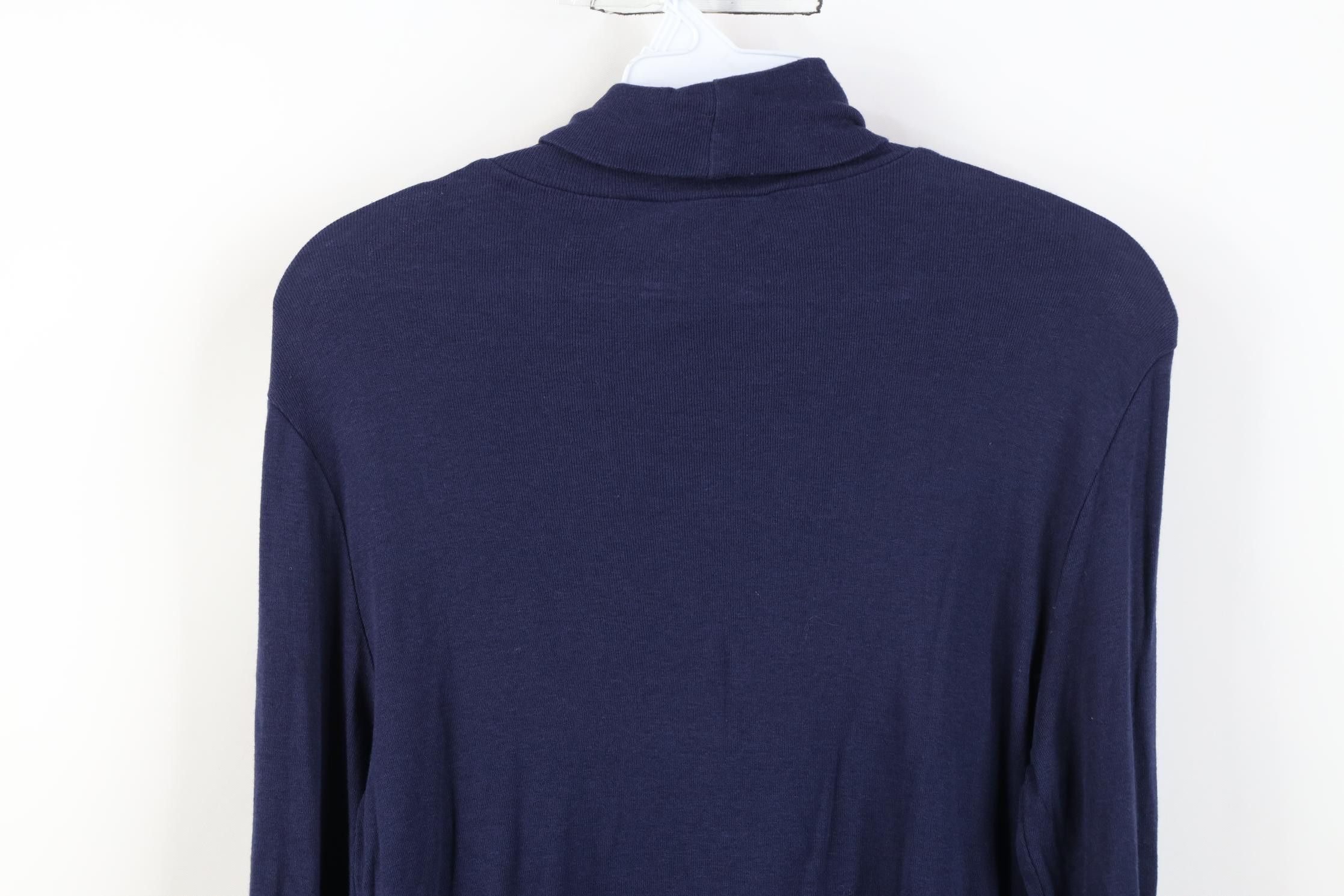 Polo Ralph Lauren Vintage 90s Ralph Lauren Ribbed Knit Turtleneck T-Shirt Blue Size XL / US 12-14 / IT 48-50 - 12 Thumbnail