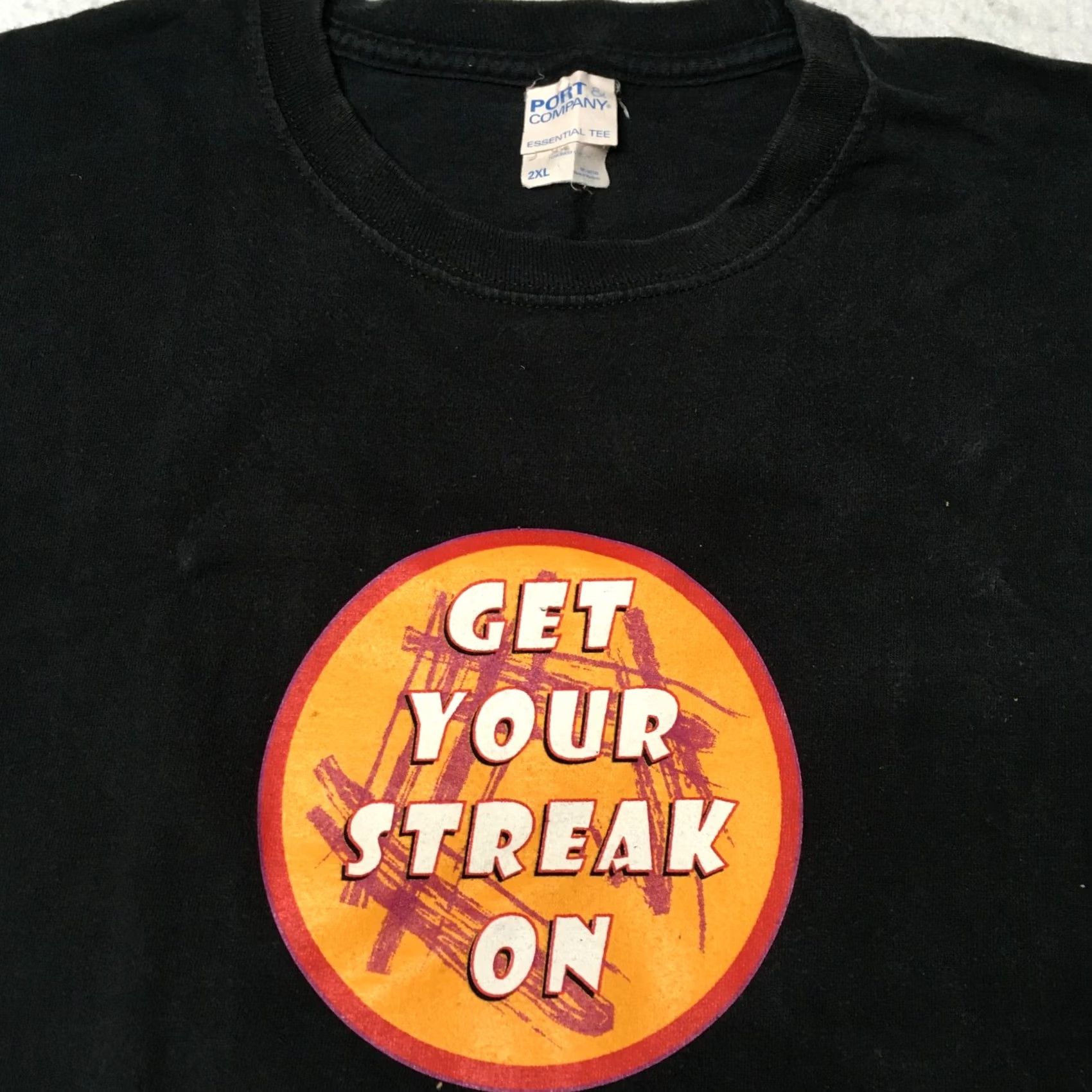 Pinko VINTAGE PORT AND COMPANY Shirt Adult XL Black GET YOUR Streak ON USA Mens Size US 36 / EU 52 - 2 Thumbnail
