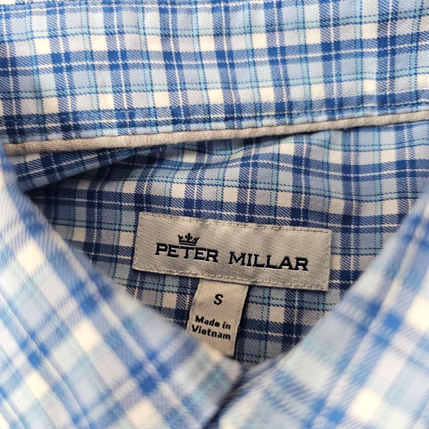 Peter Millar Peter Millar Shirt Mens Small Crown Lite Sport Blue Check Wilson Cotton Stretch Size US S / EU 44-46 / 1 - 3 Thumbnail