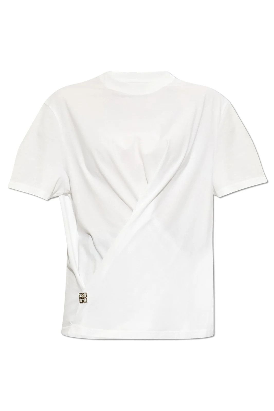 o1srvl11e0725 Cross-Over Crewneck T-Shirt in White