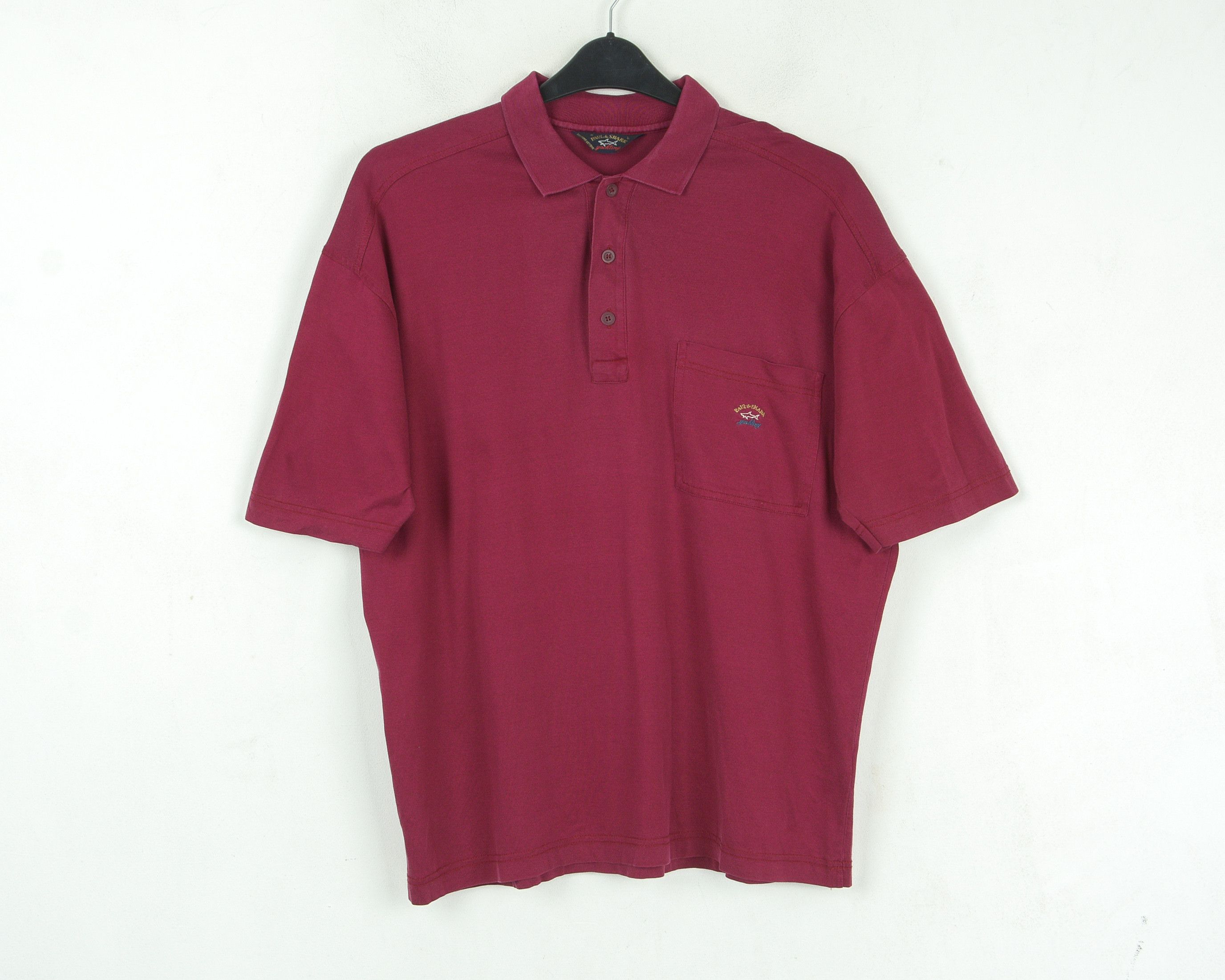 Paul & Shark Shirt Polo Maroon Pure Cotton Collared T-Shirt Casual Size US L / EU 52-54 / 3 - 2 Thumbnail