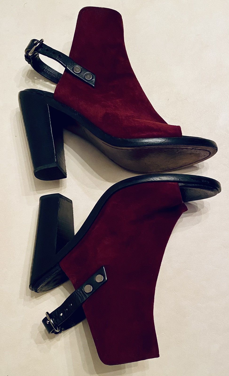 Rag & Bone Rag & Bone 🇮🇹 Suede Peep Toe Ankle Strap Heel Wyatt Sandals 7 Size US 7 / IT 37 - 7 Thumbnail