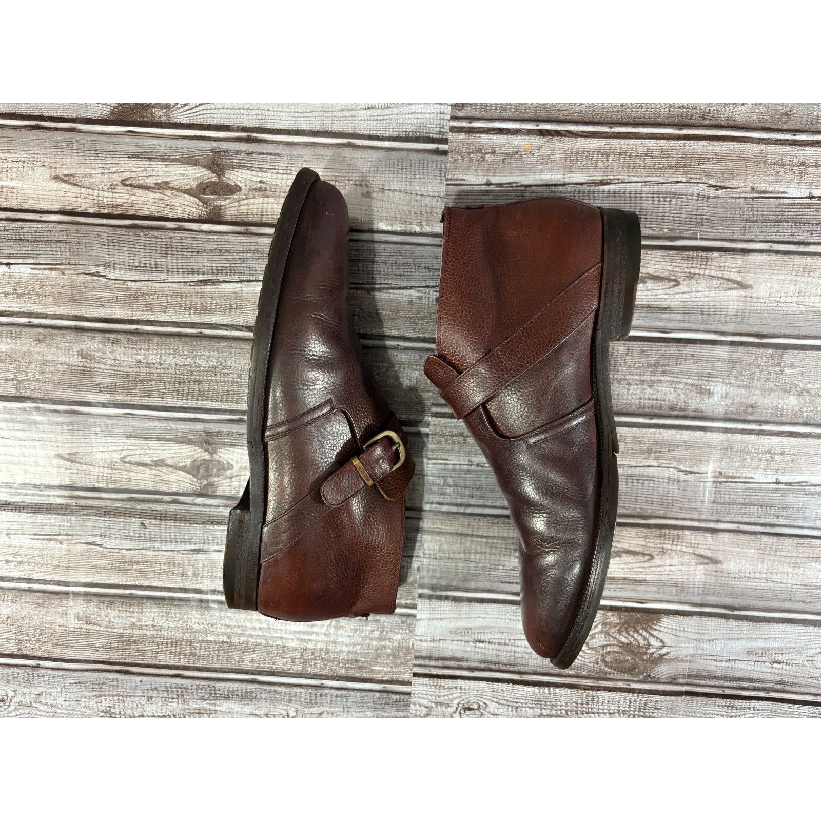 Salvatore Ferragamo Salvatore Ferragamo Single Monk Strap Ankle Boots sz 11 D c Size US 11 / EU 44 - 4 Thumbnail