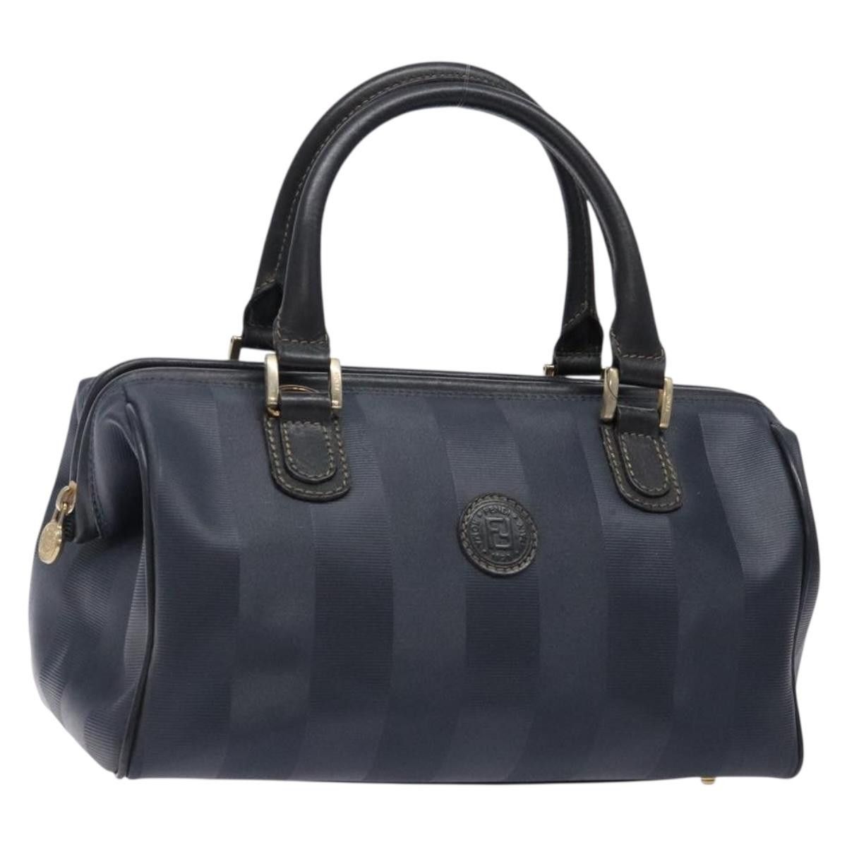 Fendi FENDI Pecan Canvas Hand Bag Navy Gold Size ONE SIZE - 1 Thumbnail