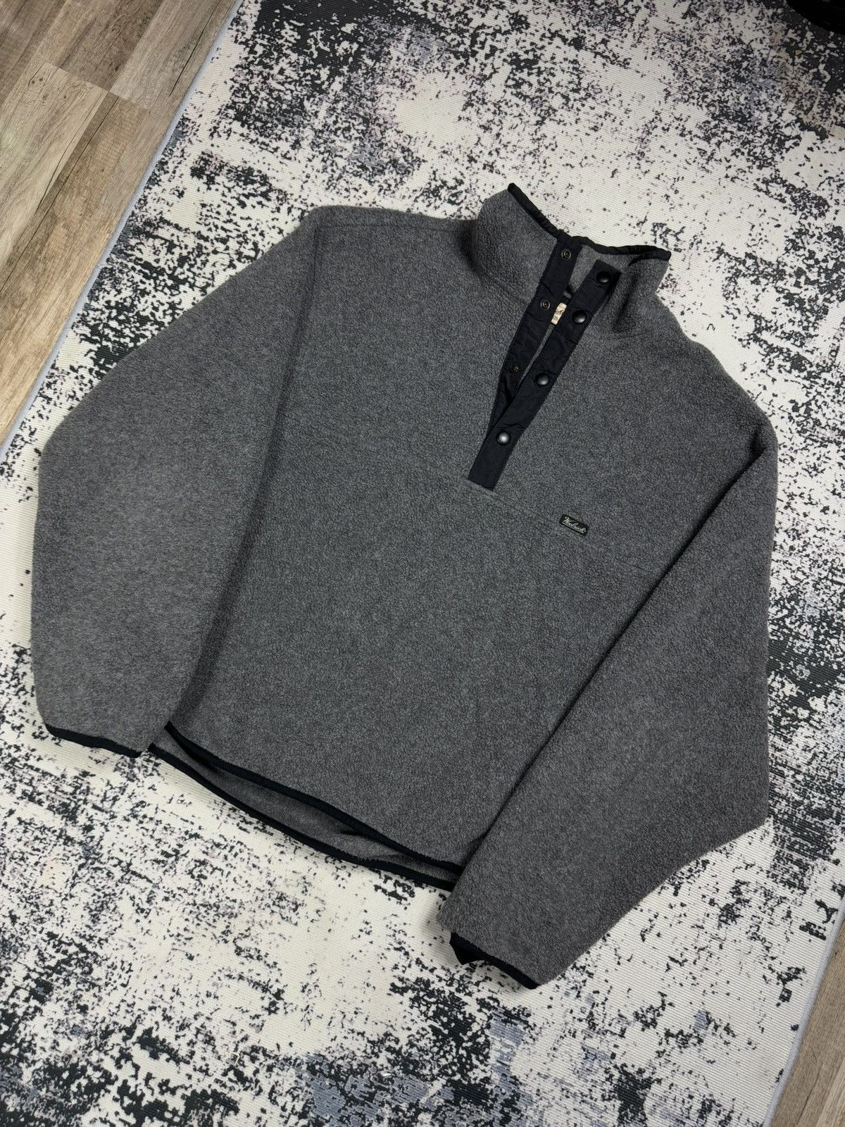 Vintage × Woolrich Woolen Mills Vintage Woolrich Fleece Button Neck Grey XL Size US XL / EU 56 / 4 - 2 Thumbnail