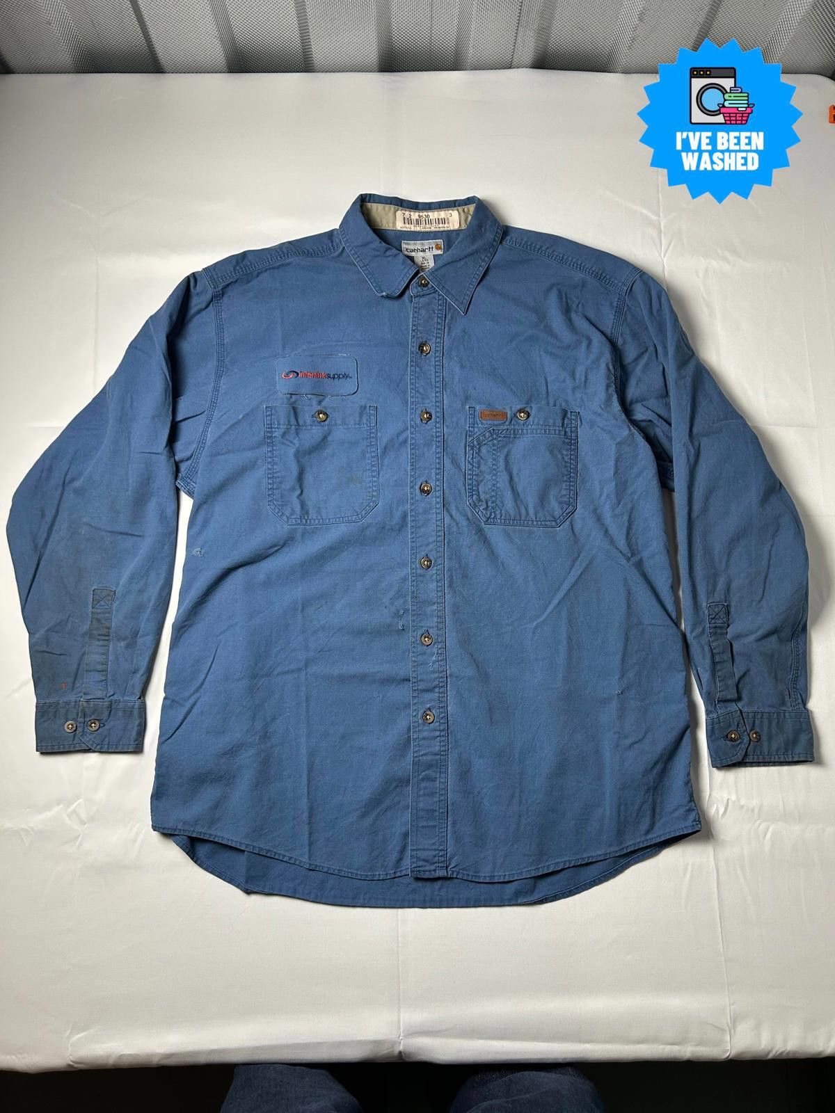 Carhartt Carhartt Pocket Shirt Heavyweight Overshirt Workwear Blue Size US XL / EU 56 / 4 - 1 Thumbnail