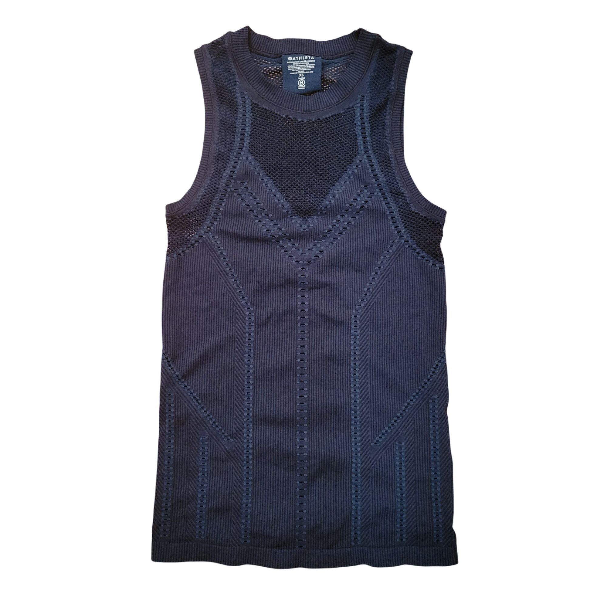 Athleta Athleta XS Teal Black Seamless Knit Performance OXYGEN Two T Size XS / US 0-2 / IT 36-38 - 1 Thumbnail