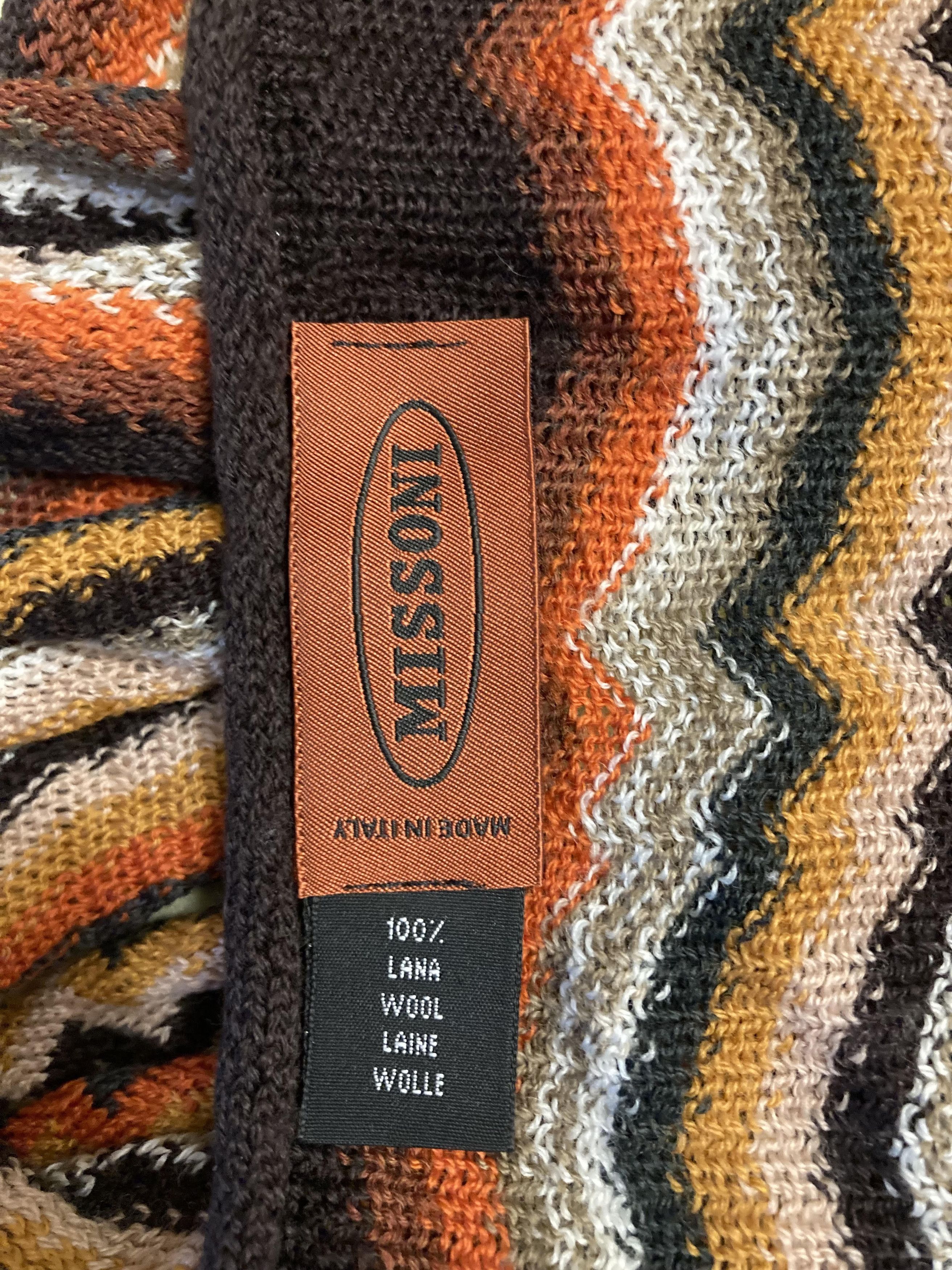 Missoni Missoni Zig Zag Wave Fine Knit Fringe Scarf Art Streetwear Size ONE SIZE - 3 Thumbnail