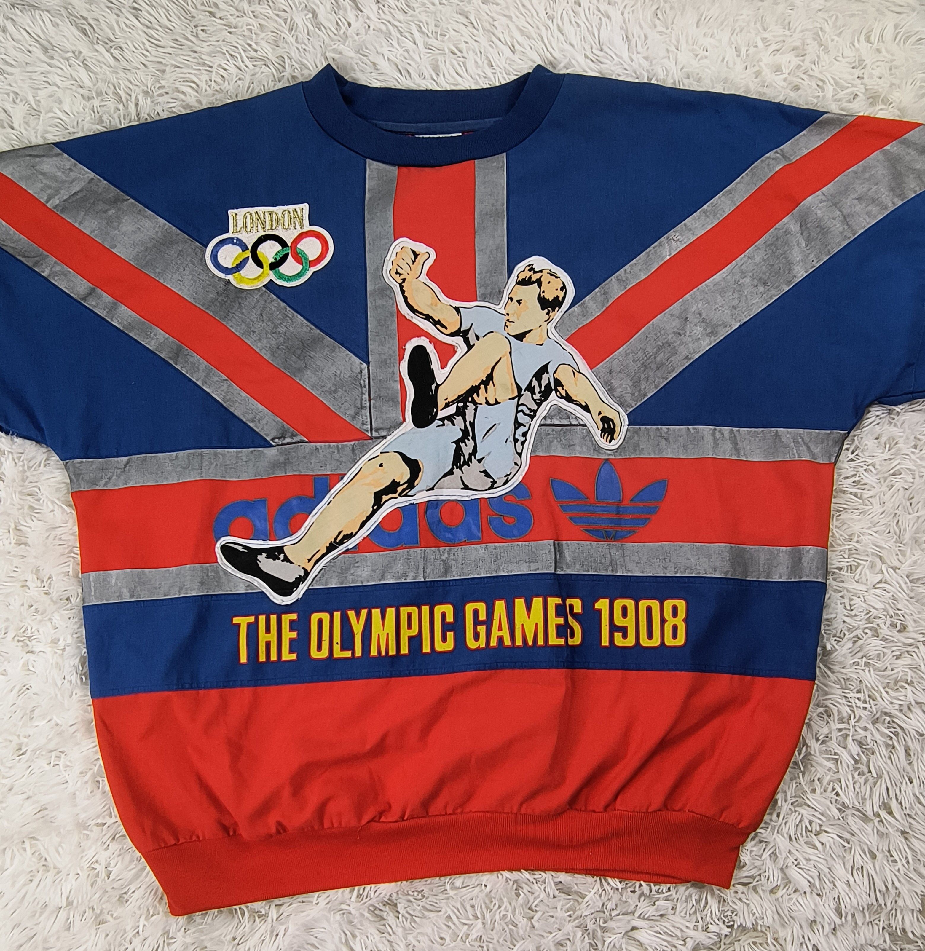 Adidas Vintage 80s Adidas London Olympics 1948 sweatshirt Size US L / EU 52-54 / 3 - 3 Thumbnail