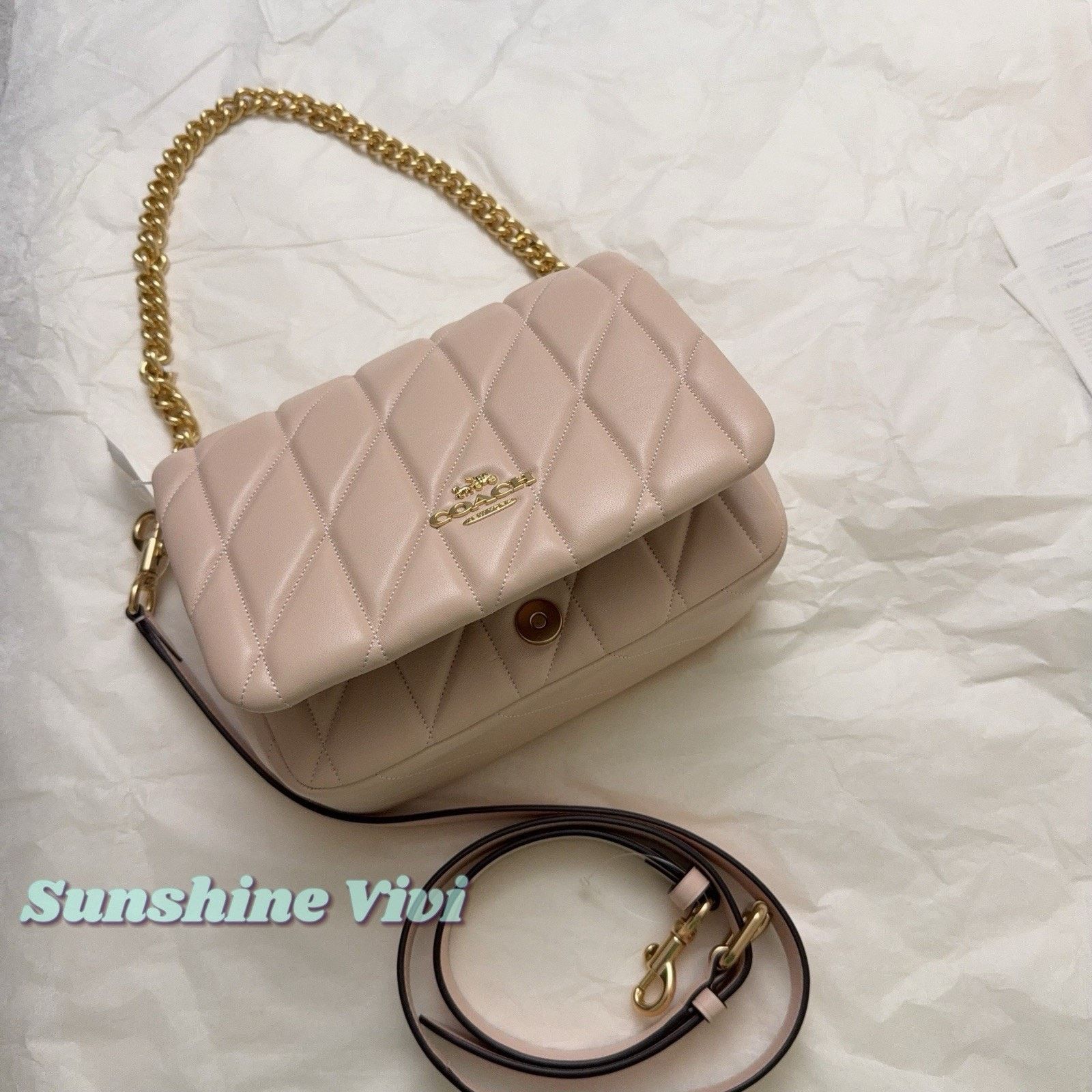 Coach NWT Coach Quinn Bag Crossbody Handbag leather CY663 Blush Size ONE SIZE - 7 Thumbnail