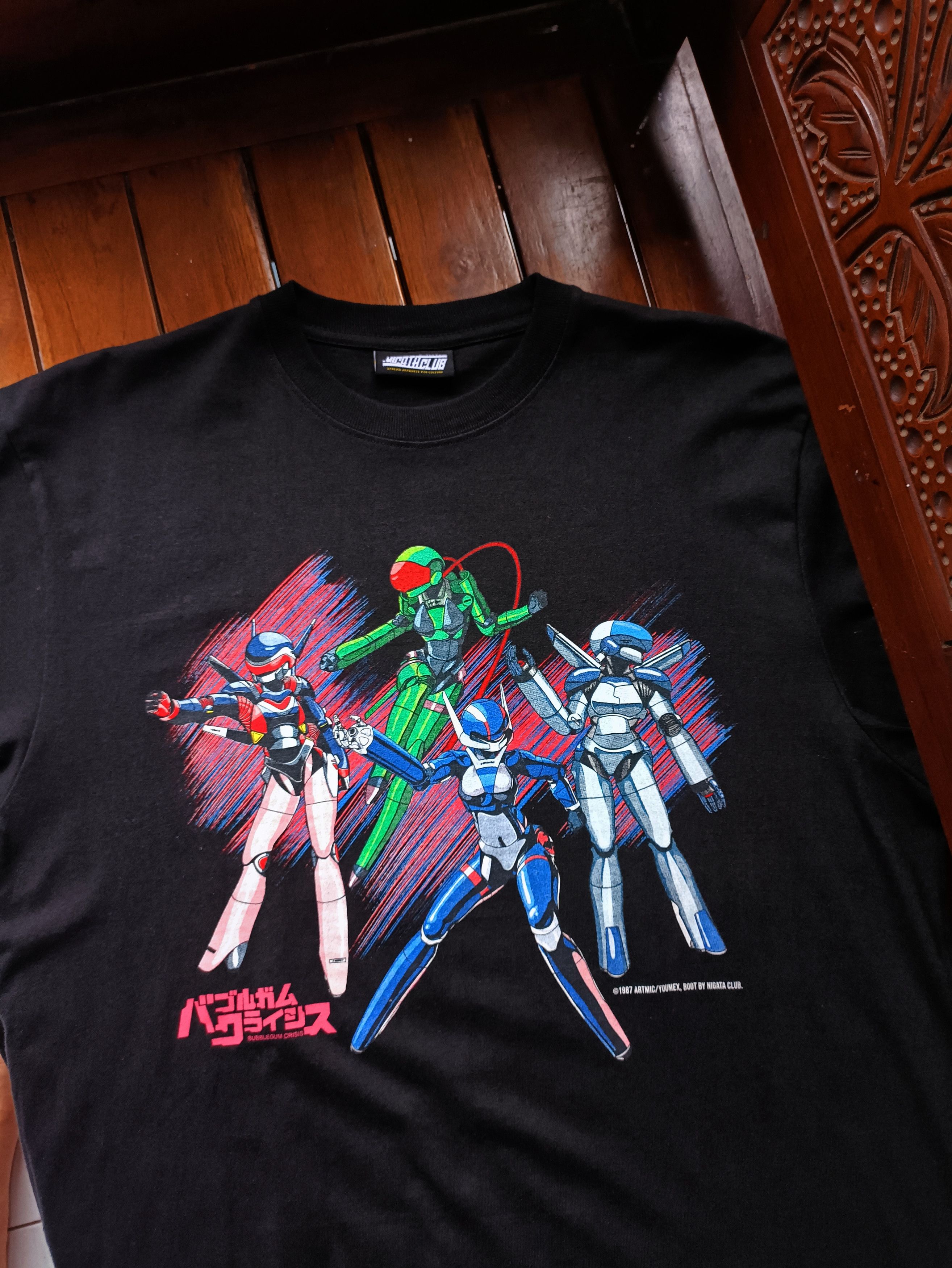 image of Anima x Screen Stars Bubblegum Crisis Bootleg Nigata in Black, Men's (Size XL)