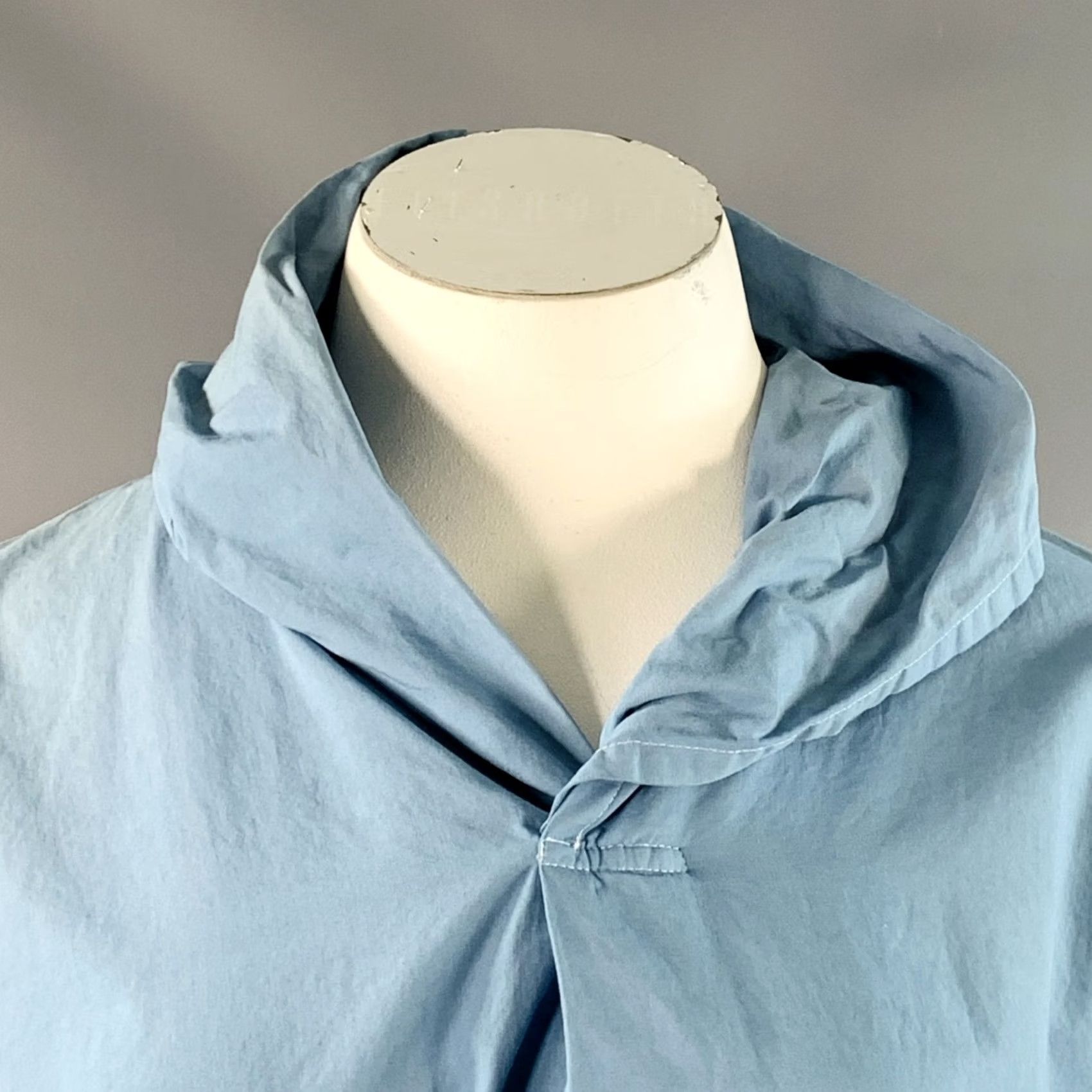 Comme des Garcons Girl VINTAGE COMME des GARCONS Blue Cotton Shawl Collar Casual Top XXL Women Size XXL / US 16-18 / IT 52-54 - 2 Thumbnail