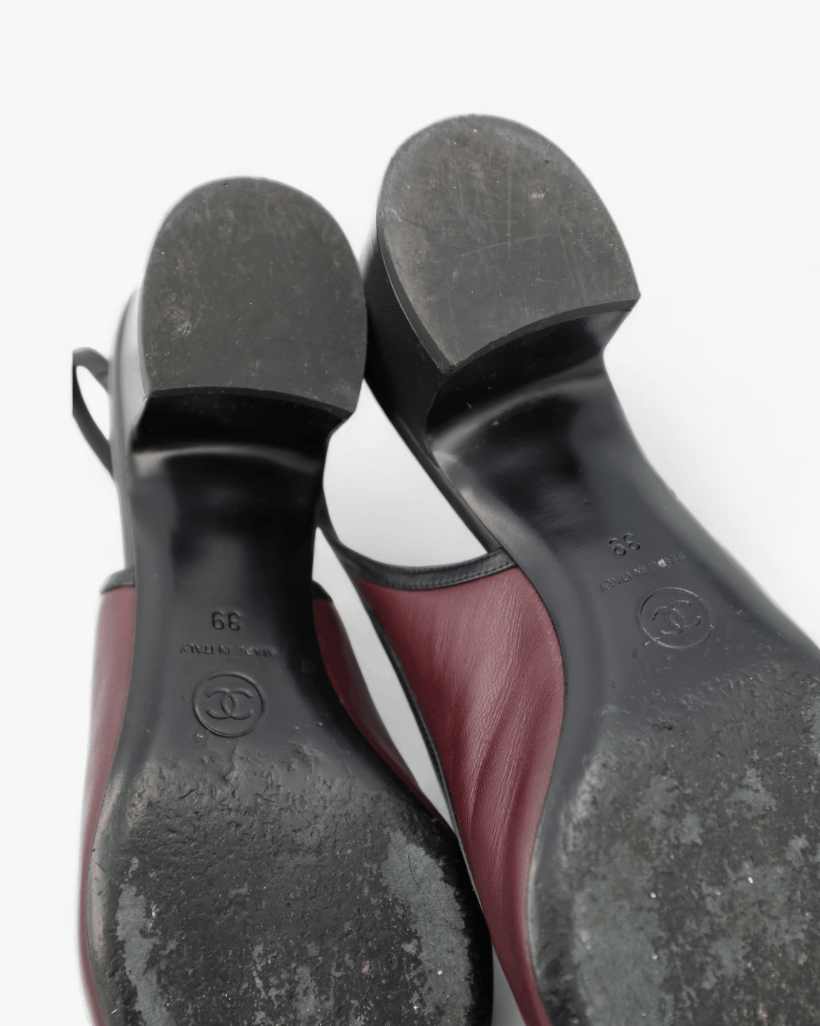 Chanel Chanel black and burgundy slingbacks 39 Size US 8 / IT 38 - 6 Thumbnail